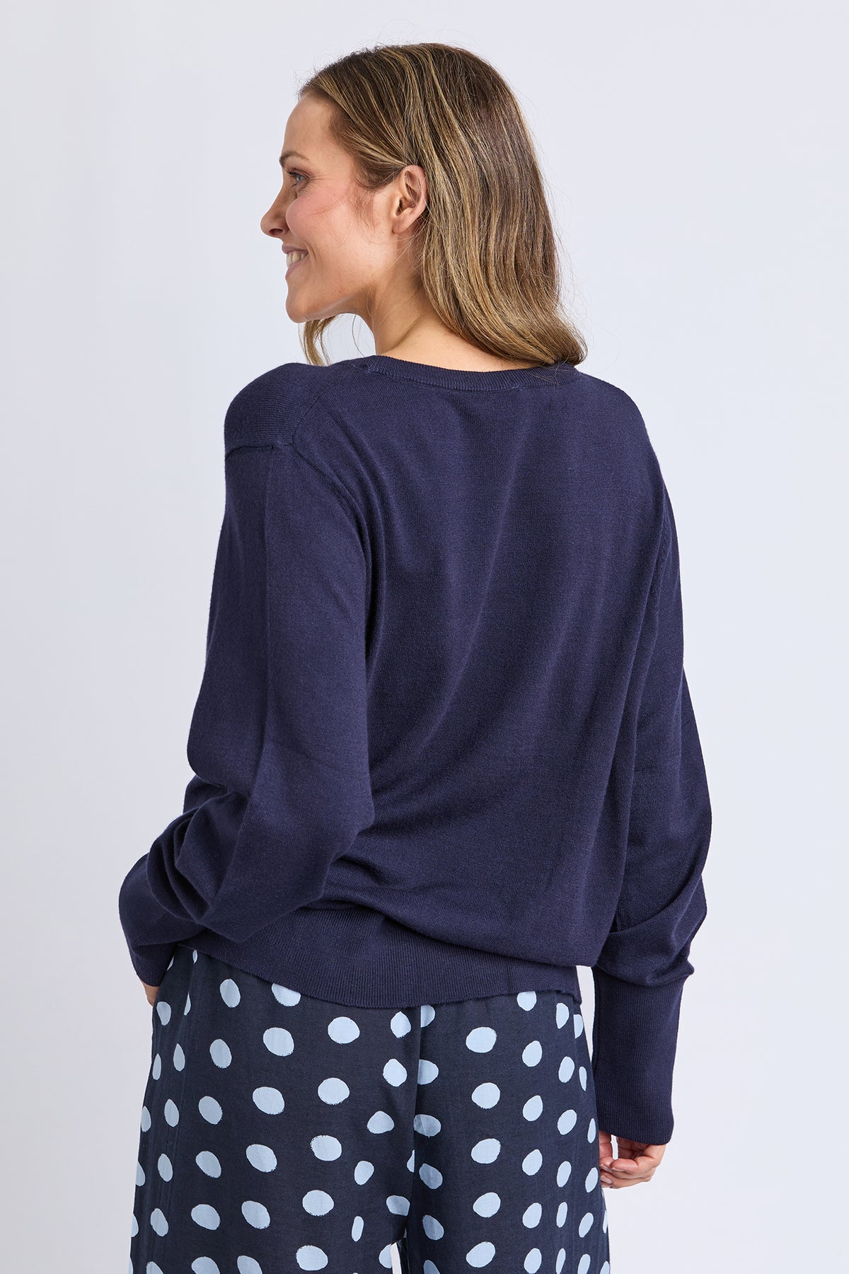 Sunny Long Sleeve Knit Top Classic Navy