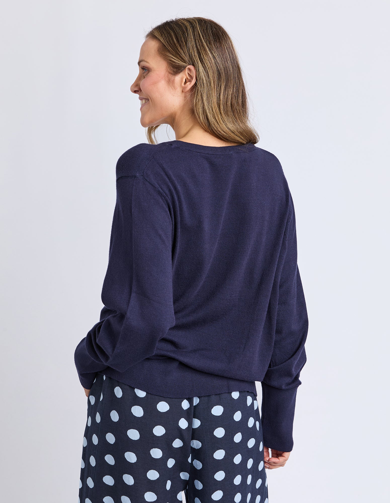 Sunny Long Sleeve Knit Top Classic Navy