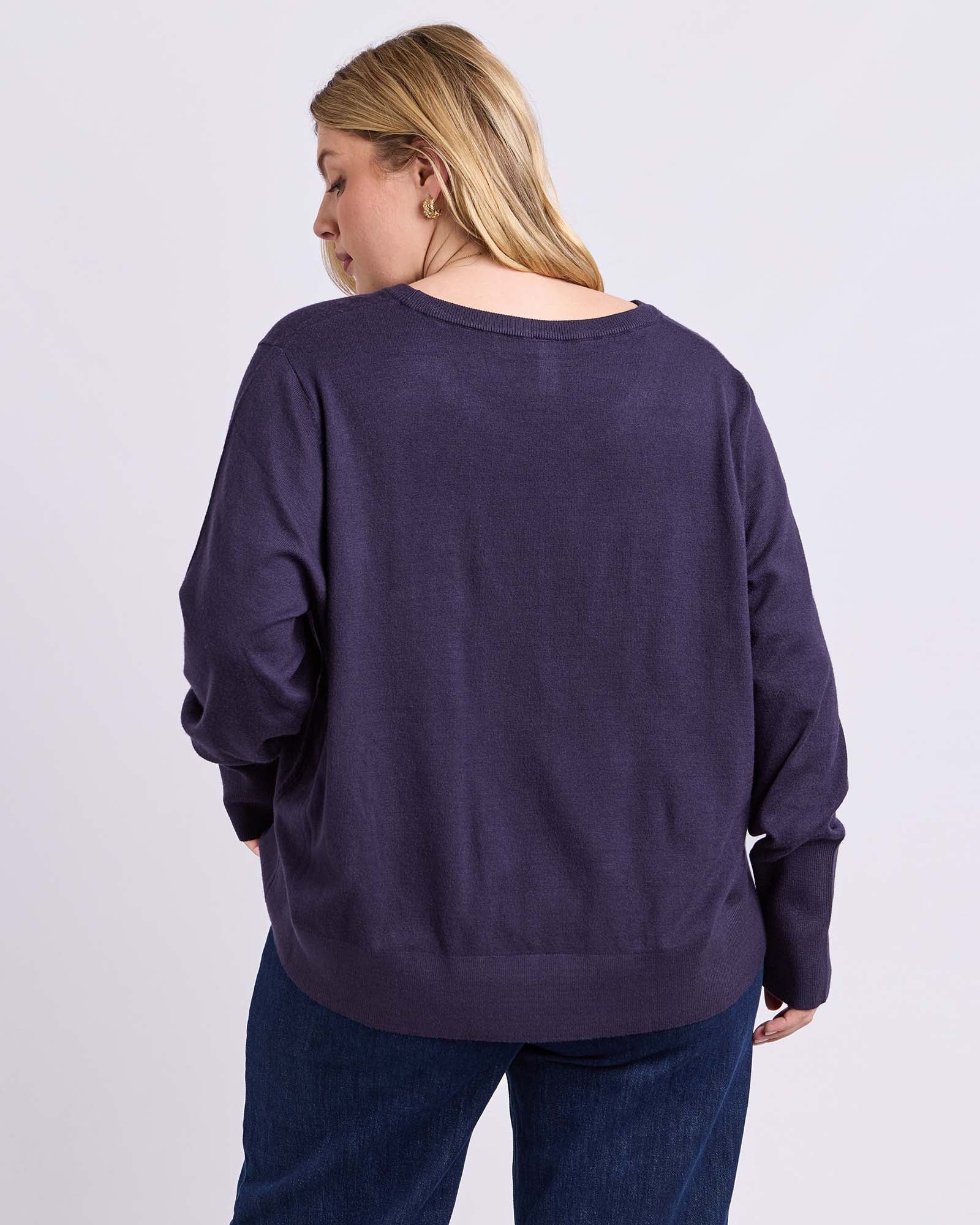 Sunny Long Sleeve Knit Top Classic Navy
