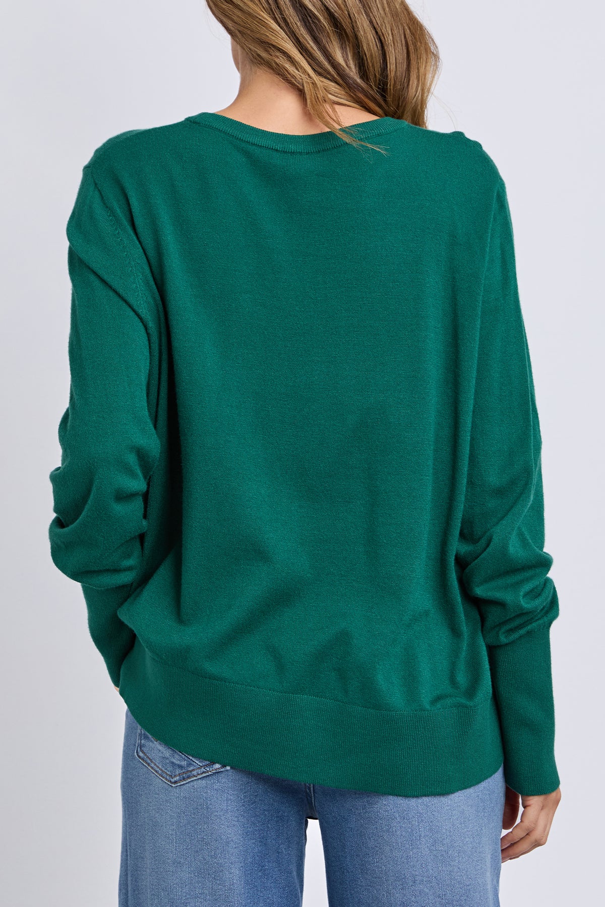 Sunny Long Sleeve Knit Top Turquoise