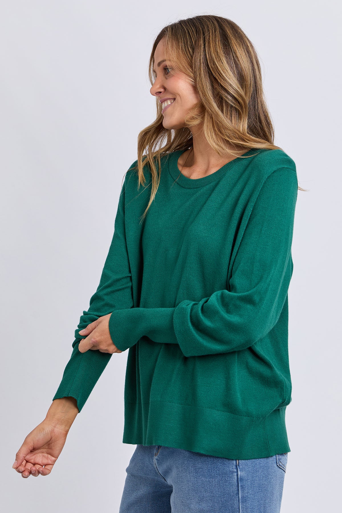 Sunny Long Sleeve Knit Top Turquoise