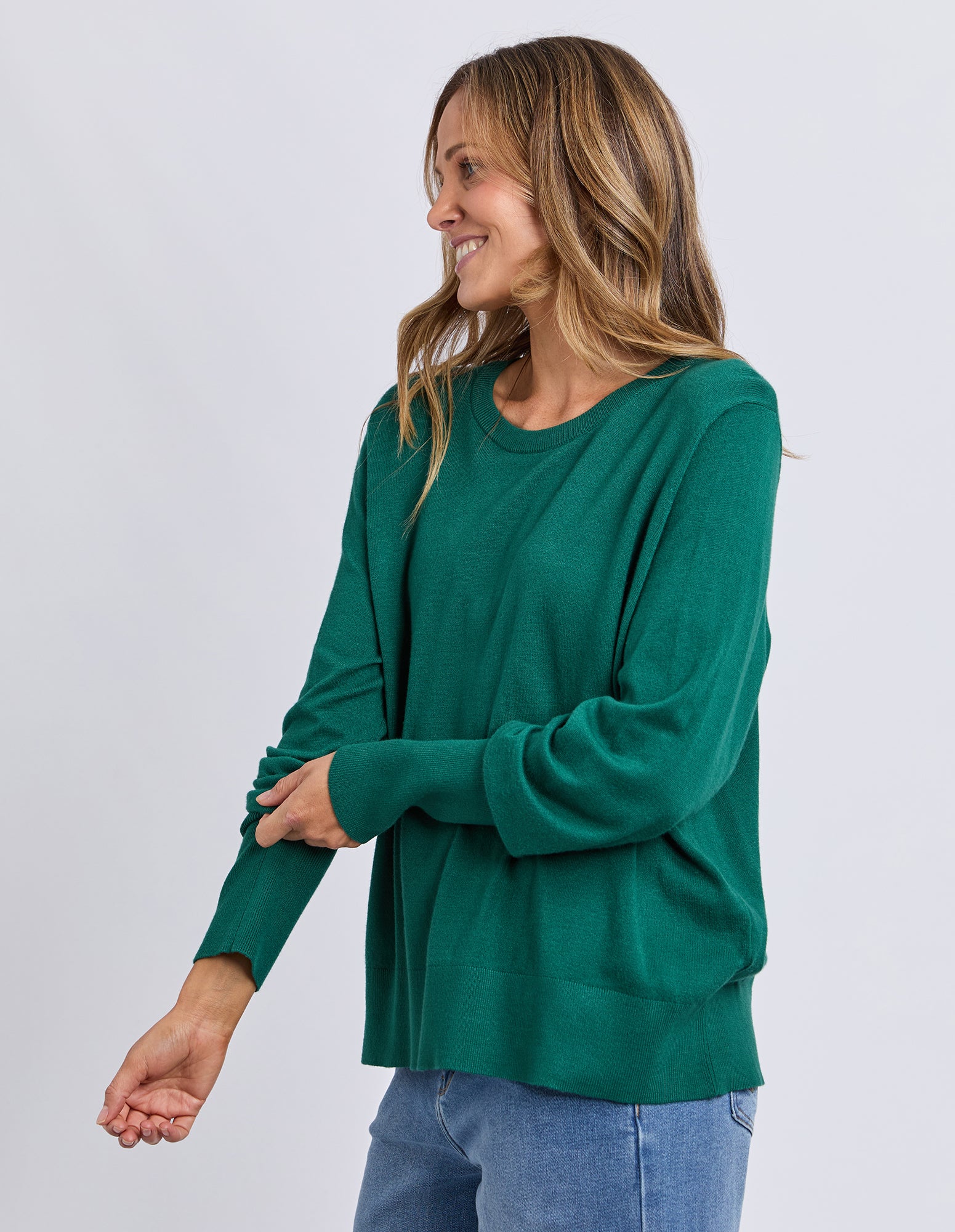 Sunny Long Sleeve Knit Top Turquoise