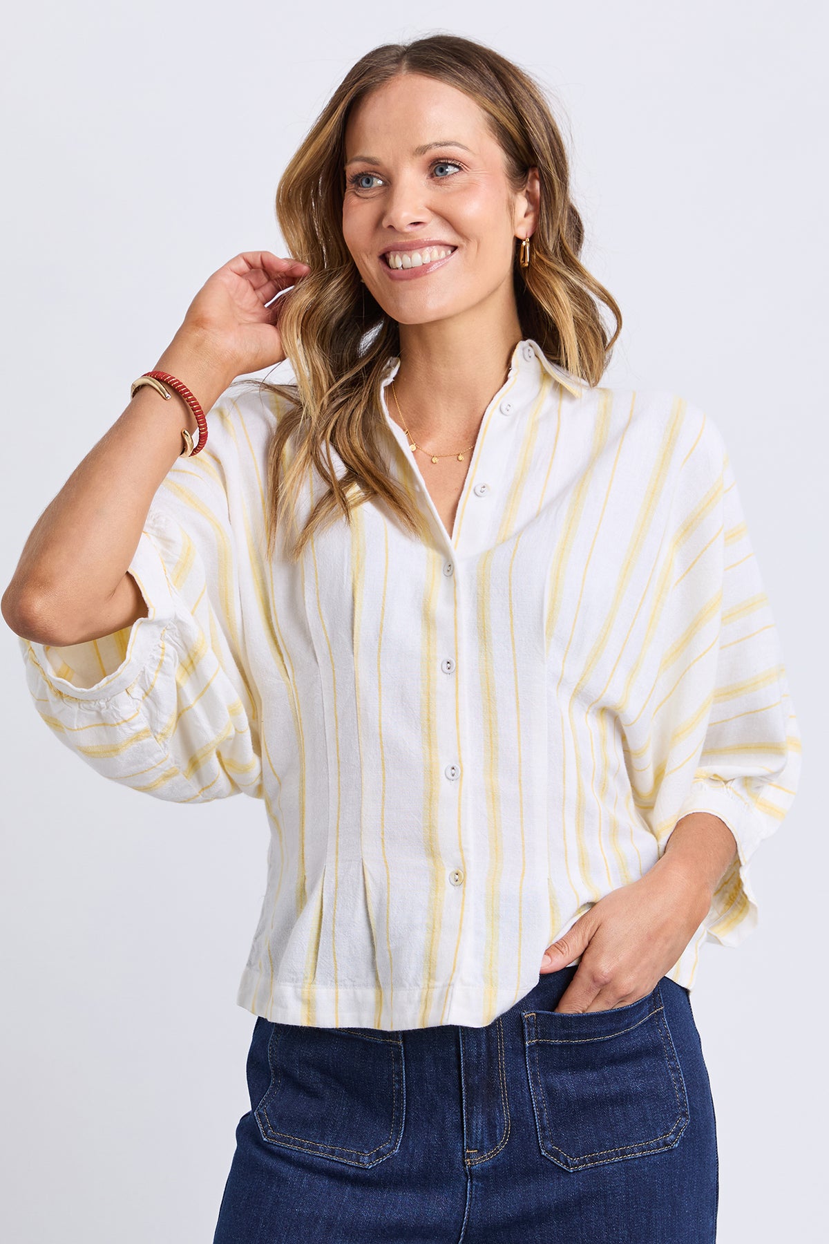 Sandy Shirt Banana Marshmallow Stripe