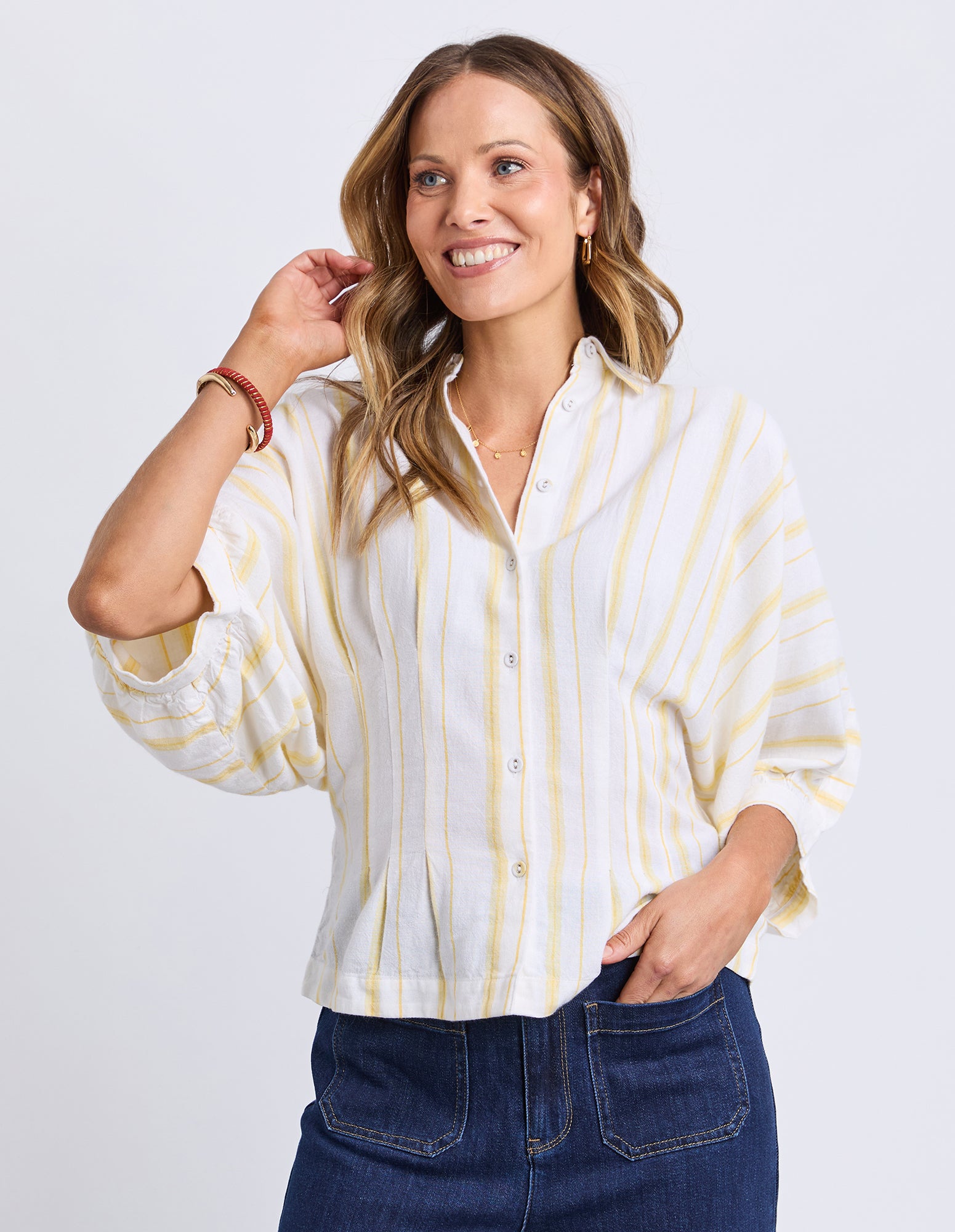 Sandy Shirt Banana Marshmallow Stripe