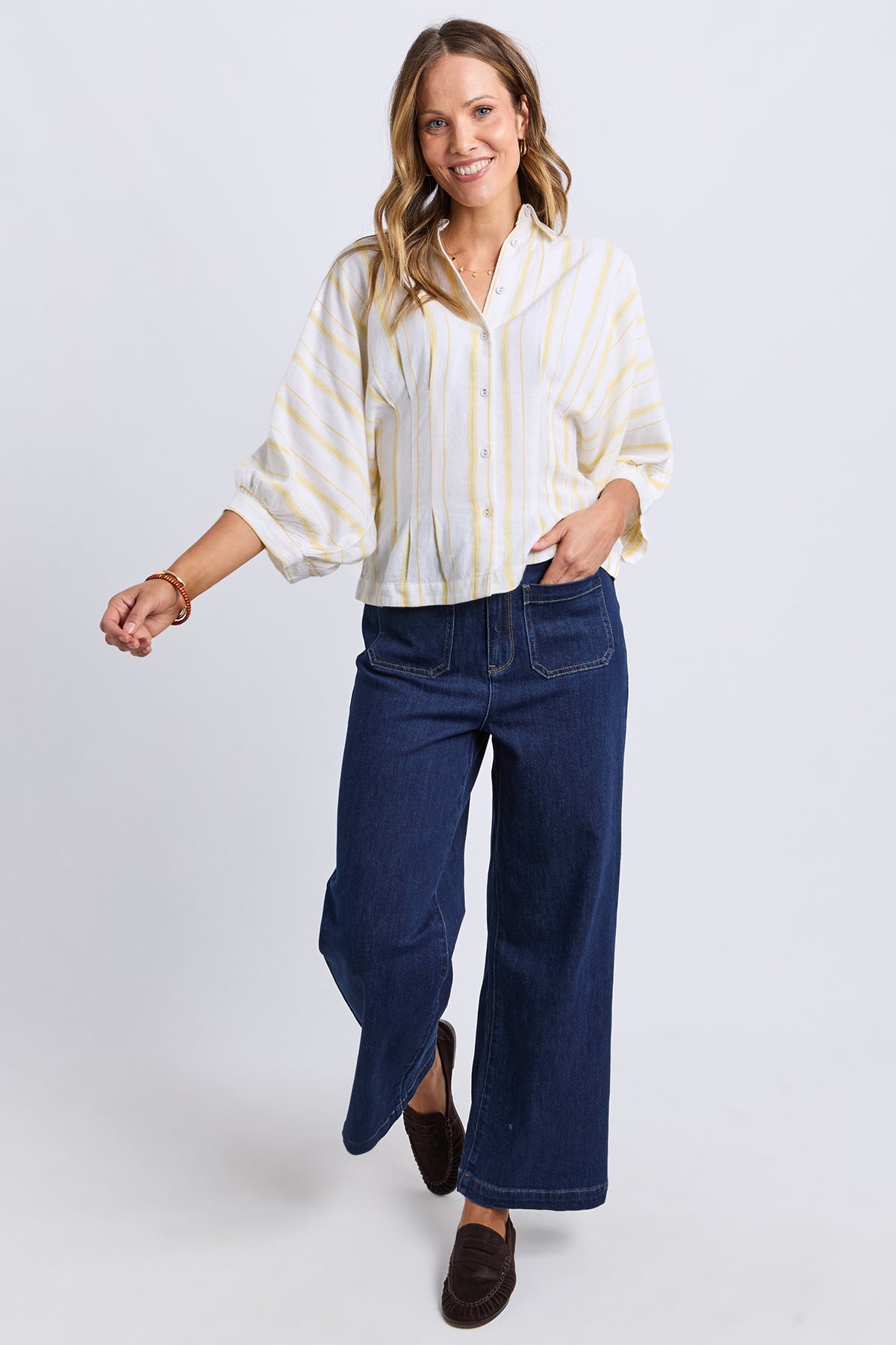 Sandy Shirt Banana Marshmallow Stripe