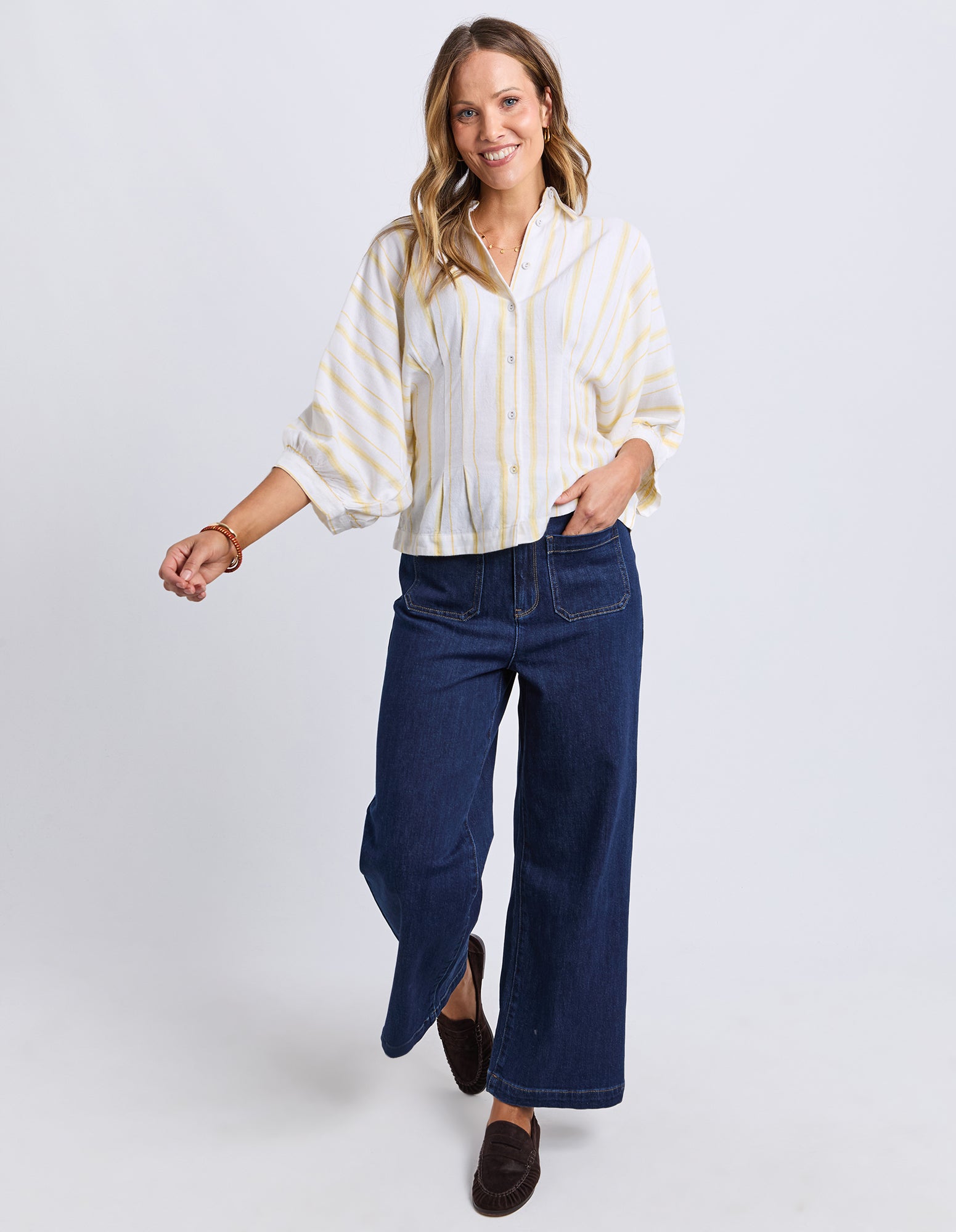 Sandy Shirt Banana Marshmallow Stripe