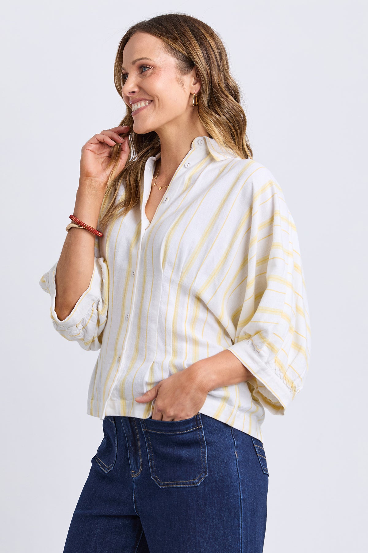 Sandy Shirt Banana Marshmallow Stripe