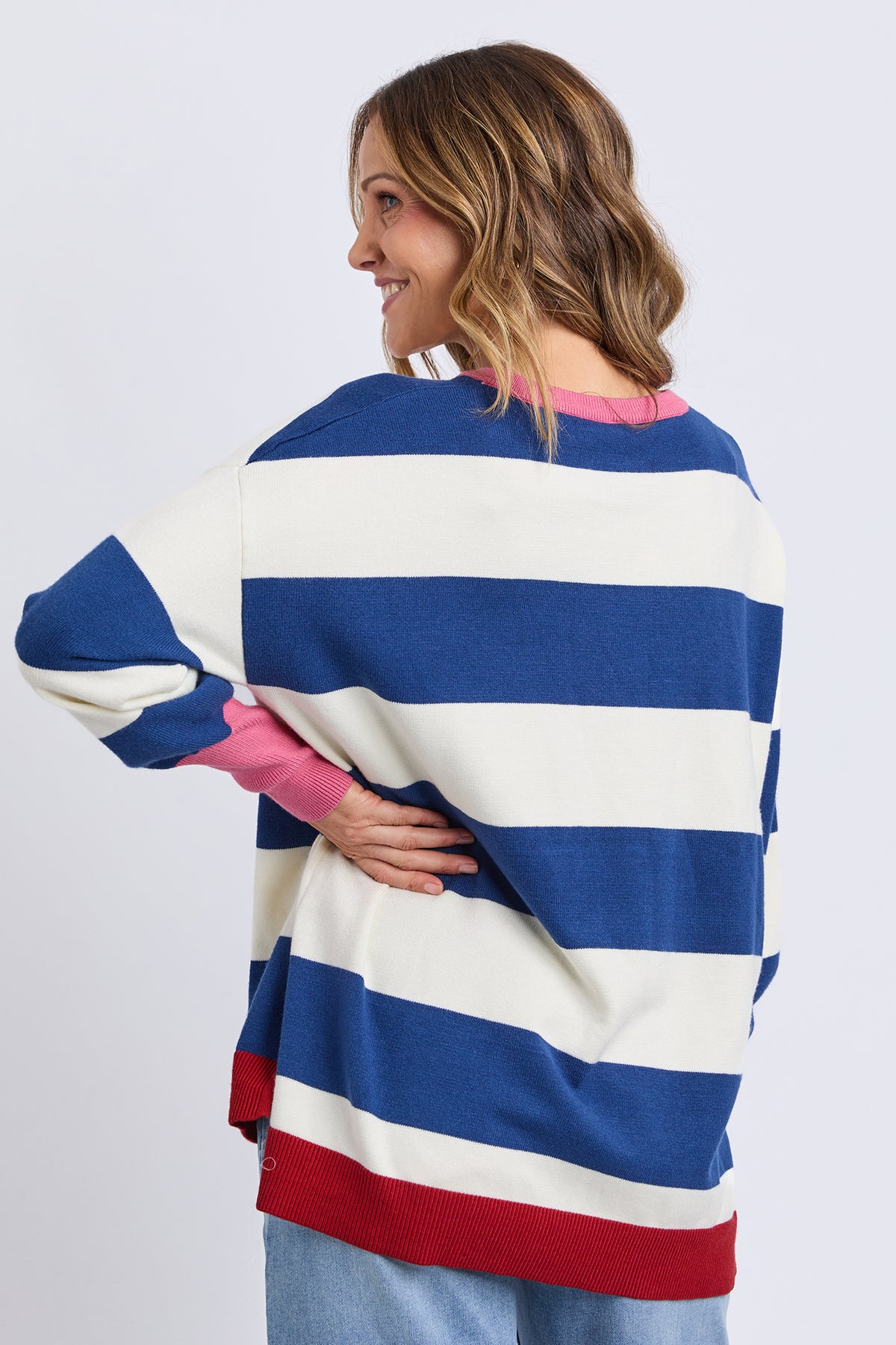 Elvie Block Knit Classic Navy Stripe