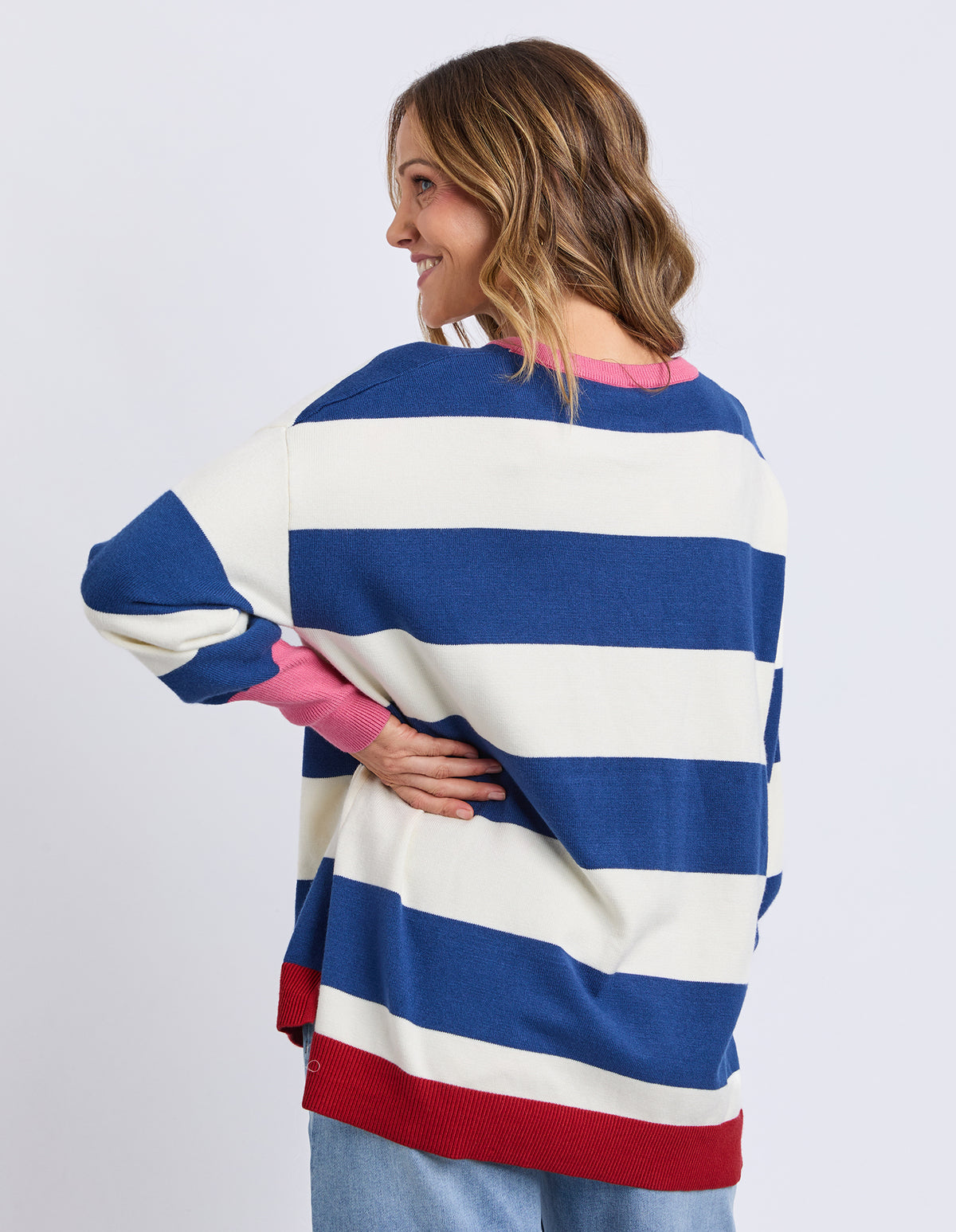 Elvie Block Knit Classic Navy Stripe