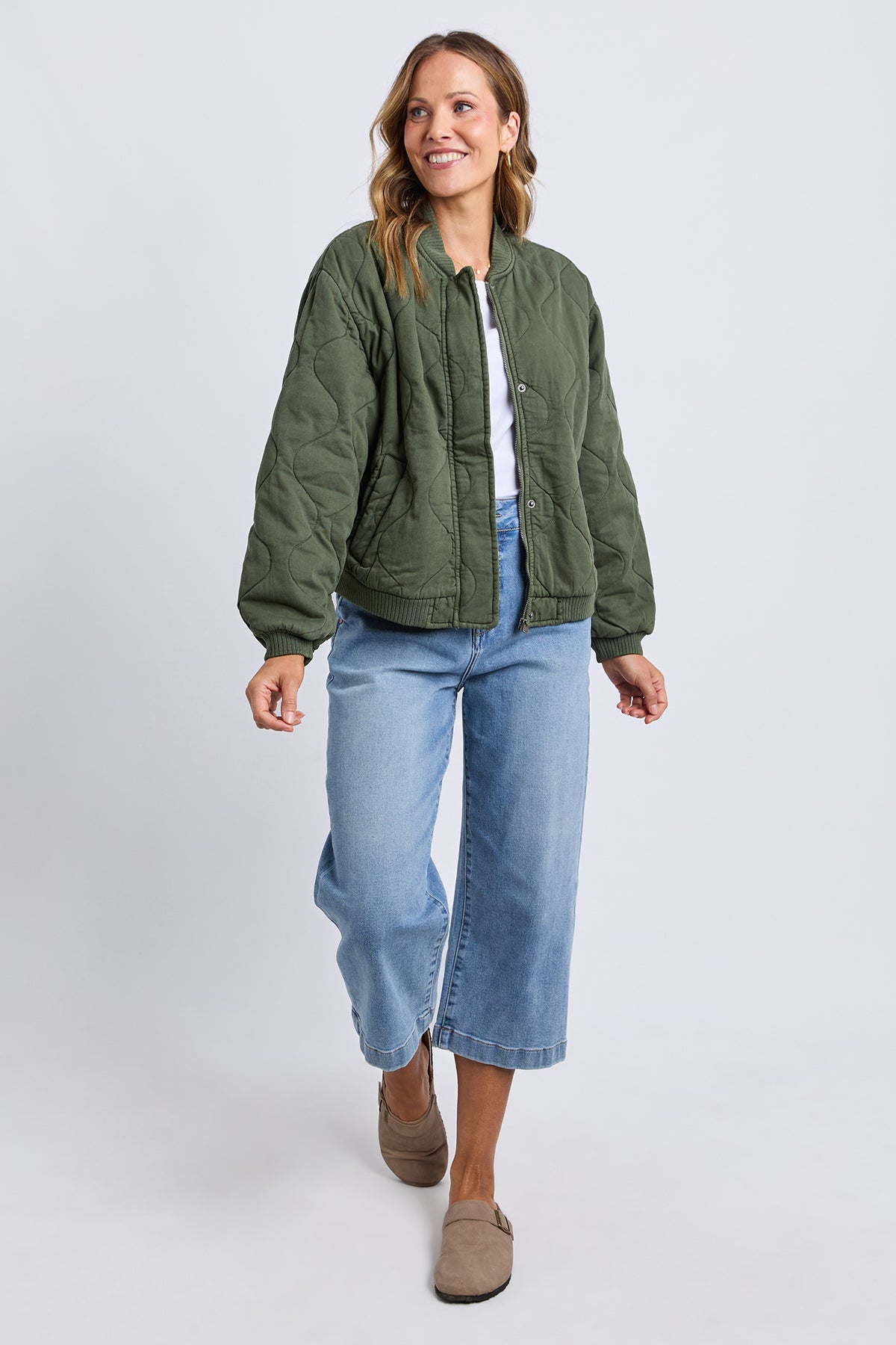 Jean Bomber Jacket Four Leaf Clover