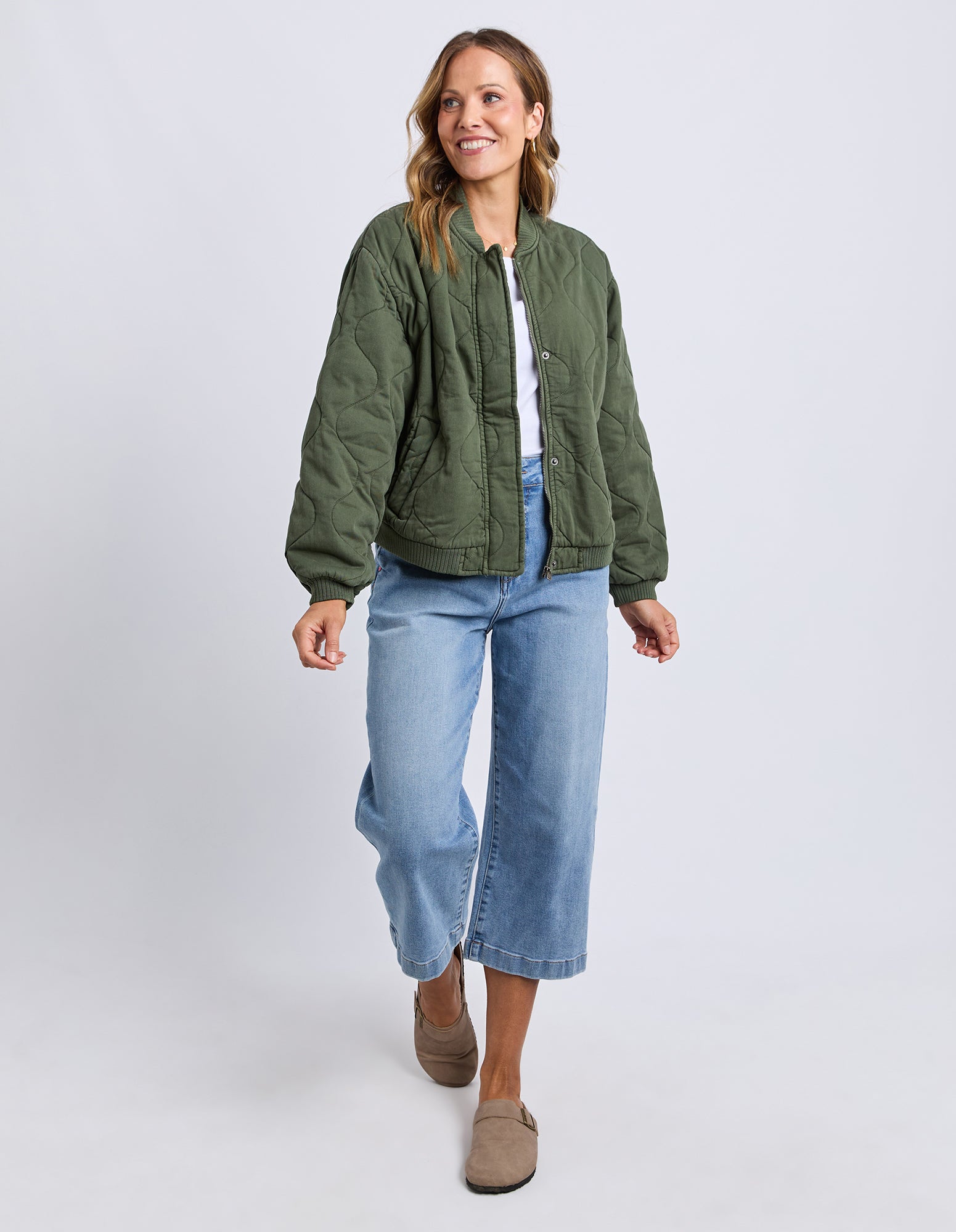 Jean Bomber Jacket Four Leaf Clover