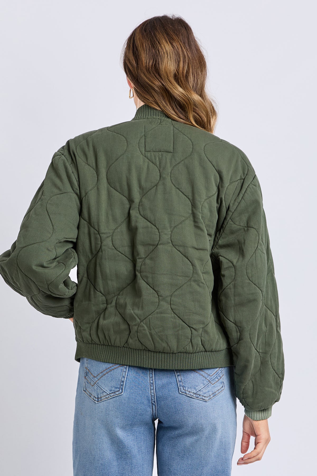 Jean Bomber Jacket Four Leaf Clover