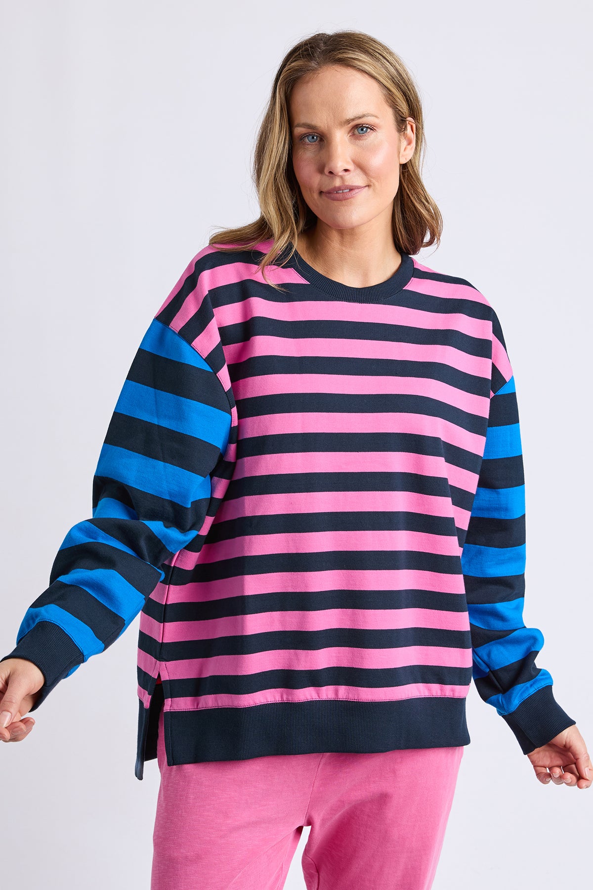 Eden Crew Pink/Navy/Blue Stripe