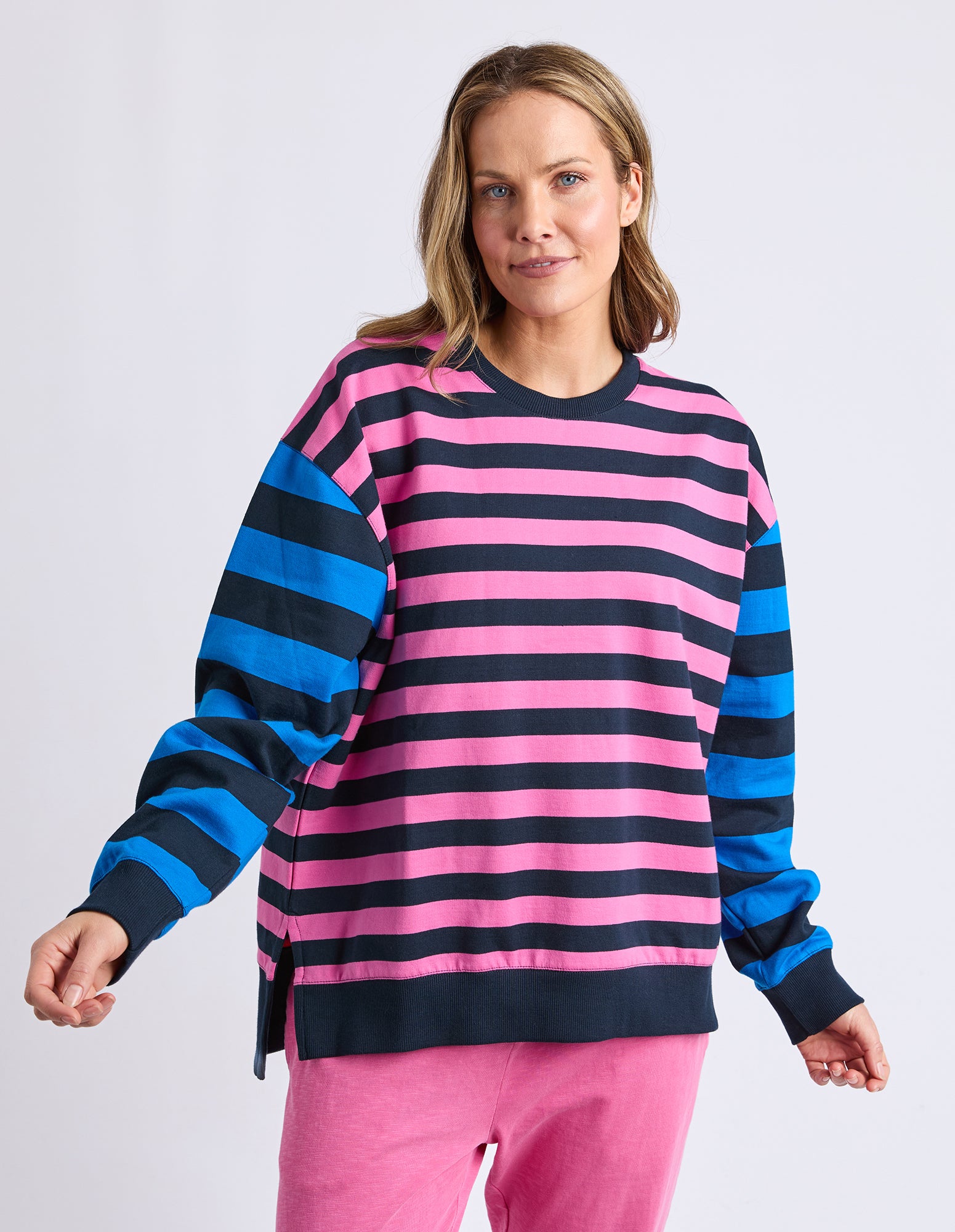 Eden Crew Pink/Navy/Blue Stripe