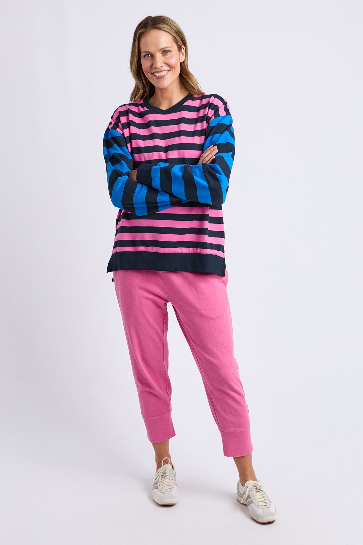 Eden Crew Pink/Navy/Blue Stripe