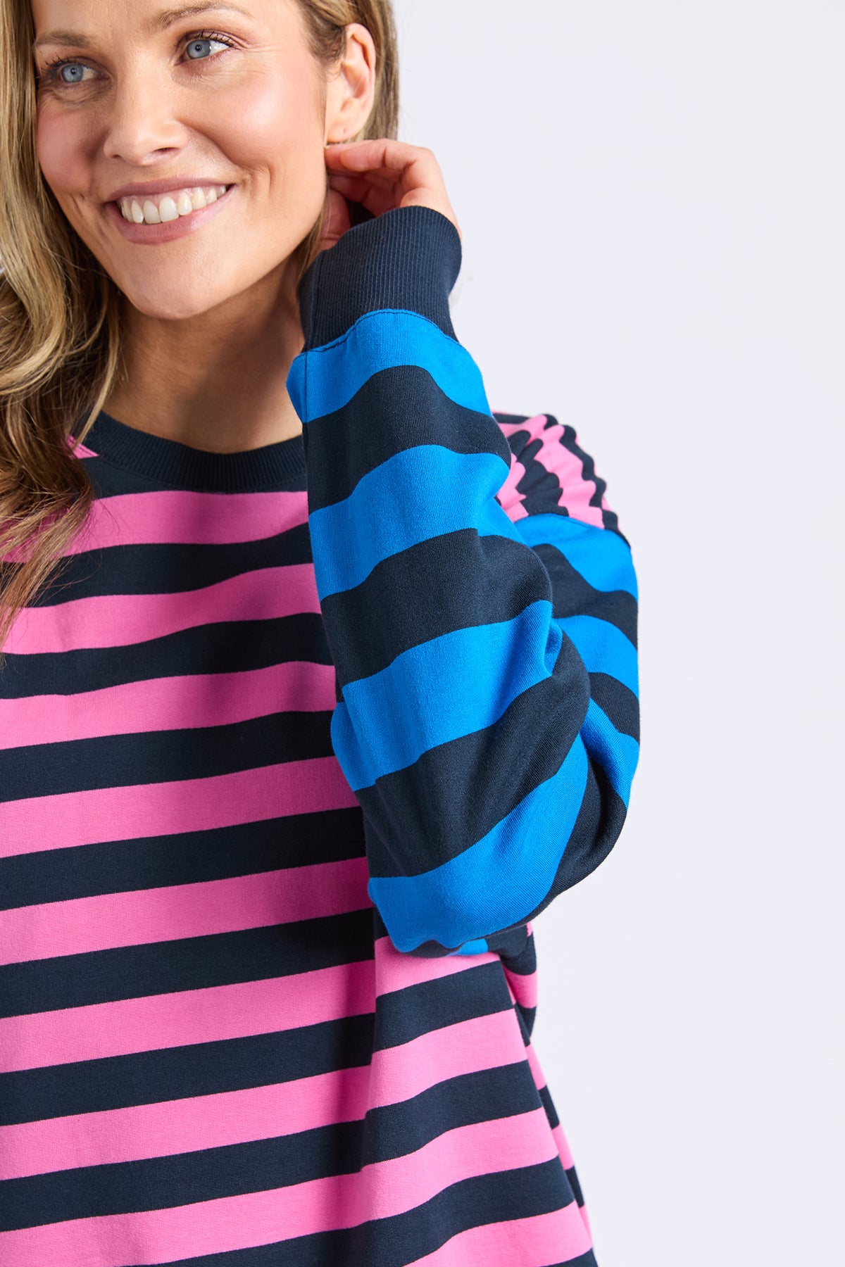 Eden Crew Pink/Navy/Blue Stripe
