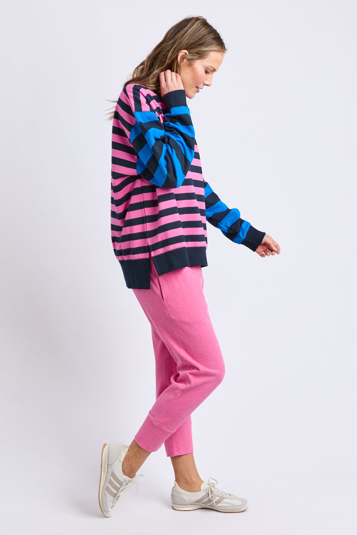Eden Crew Pink/Navy/Blue Stripe