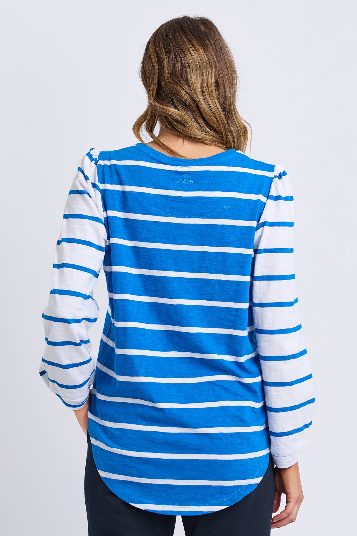 Baia Long Sleeve Tee Royal & White Stripe