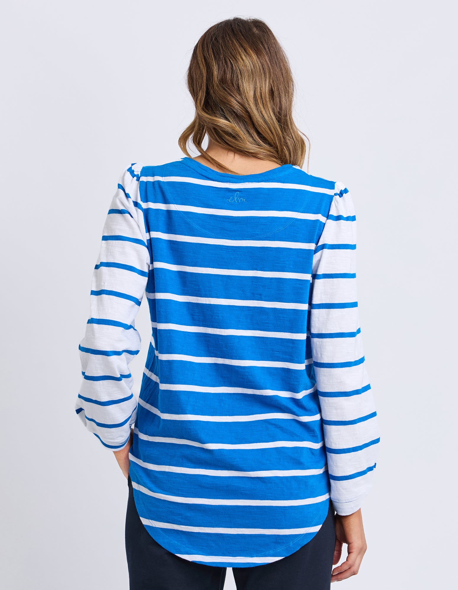 Baia Long Sleeve Tee Royal & White Stripe