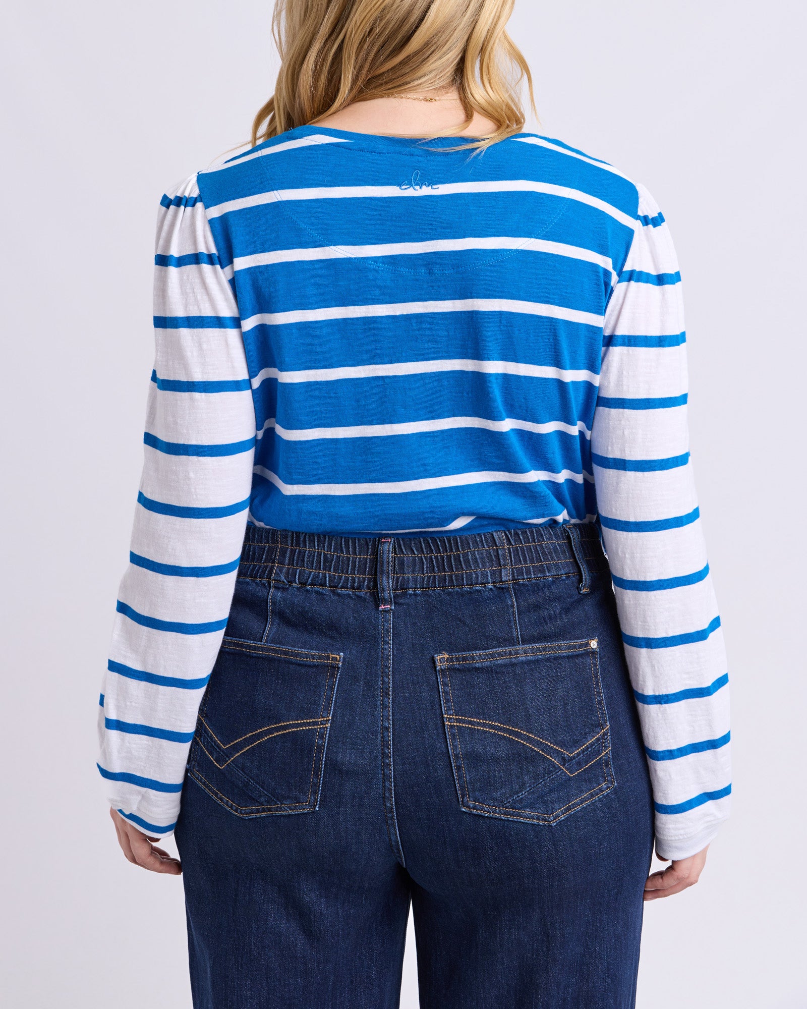 Baia Long Sleeve Tee Royal & White Stripe