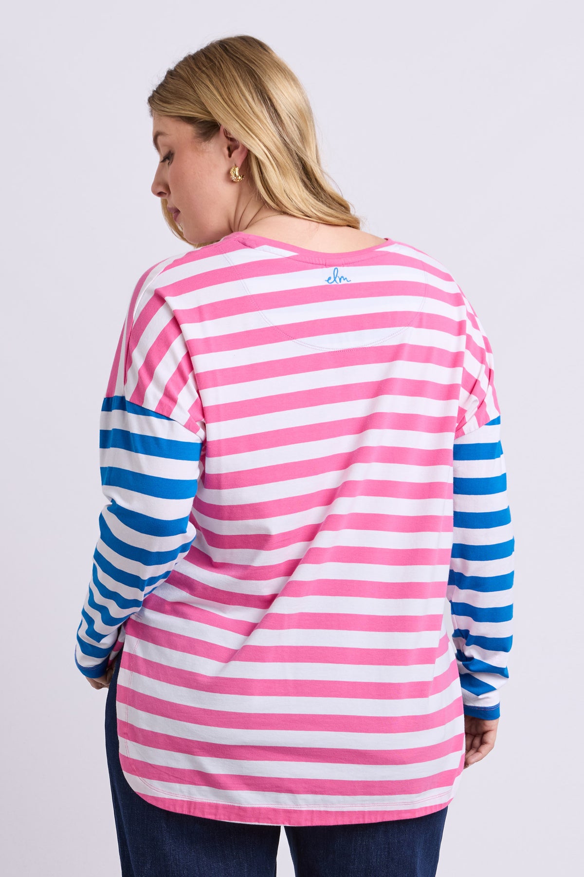 Rouge Stripe Long Sleeve Tee Pink & White Stripe