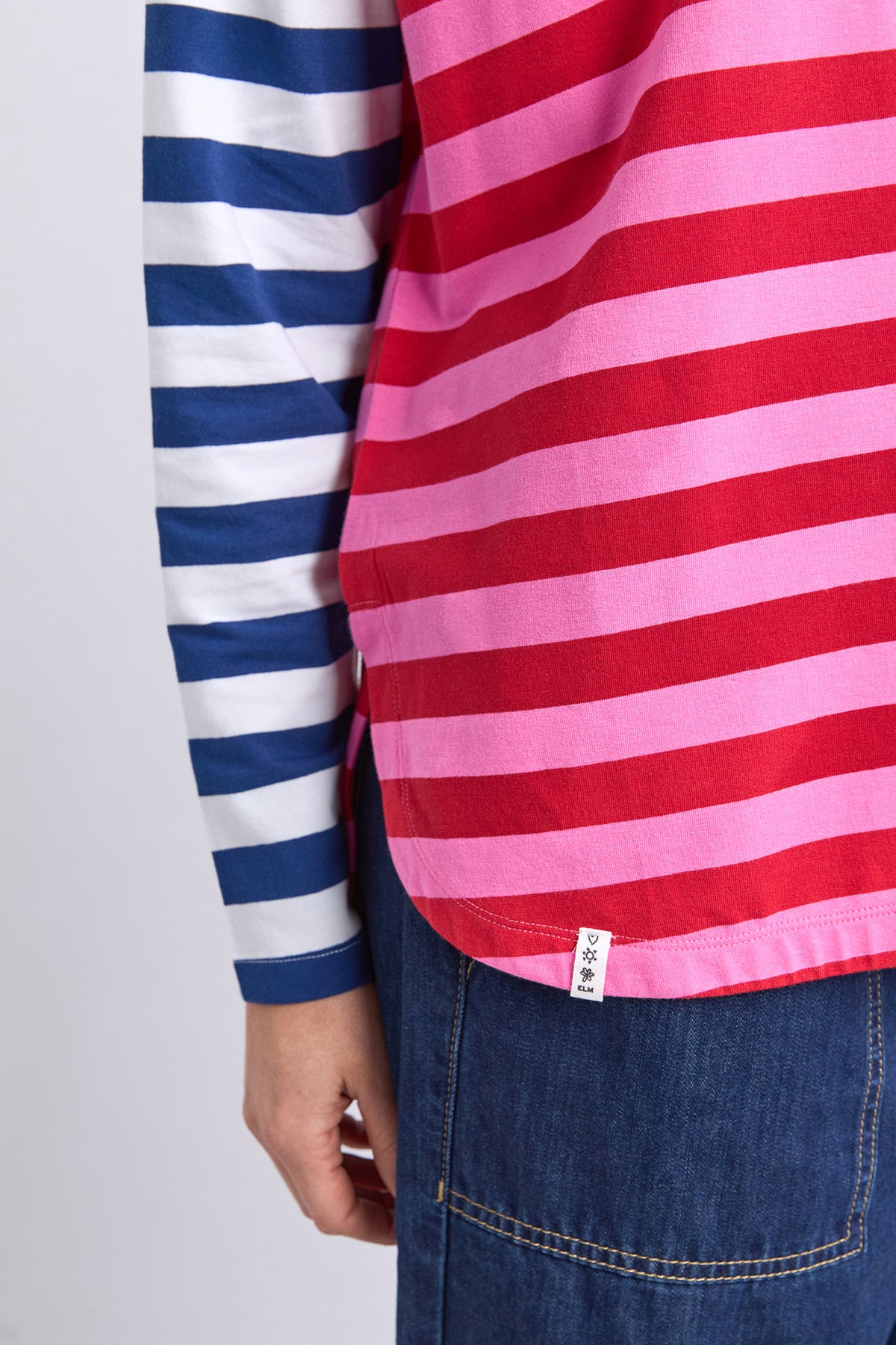 Rouge Stripe Long Sleeve Tee Red & Pink Stripe