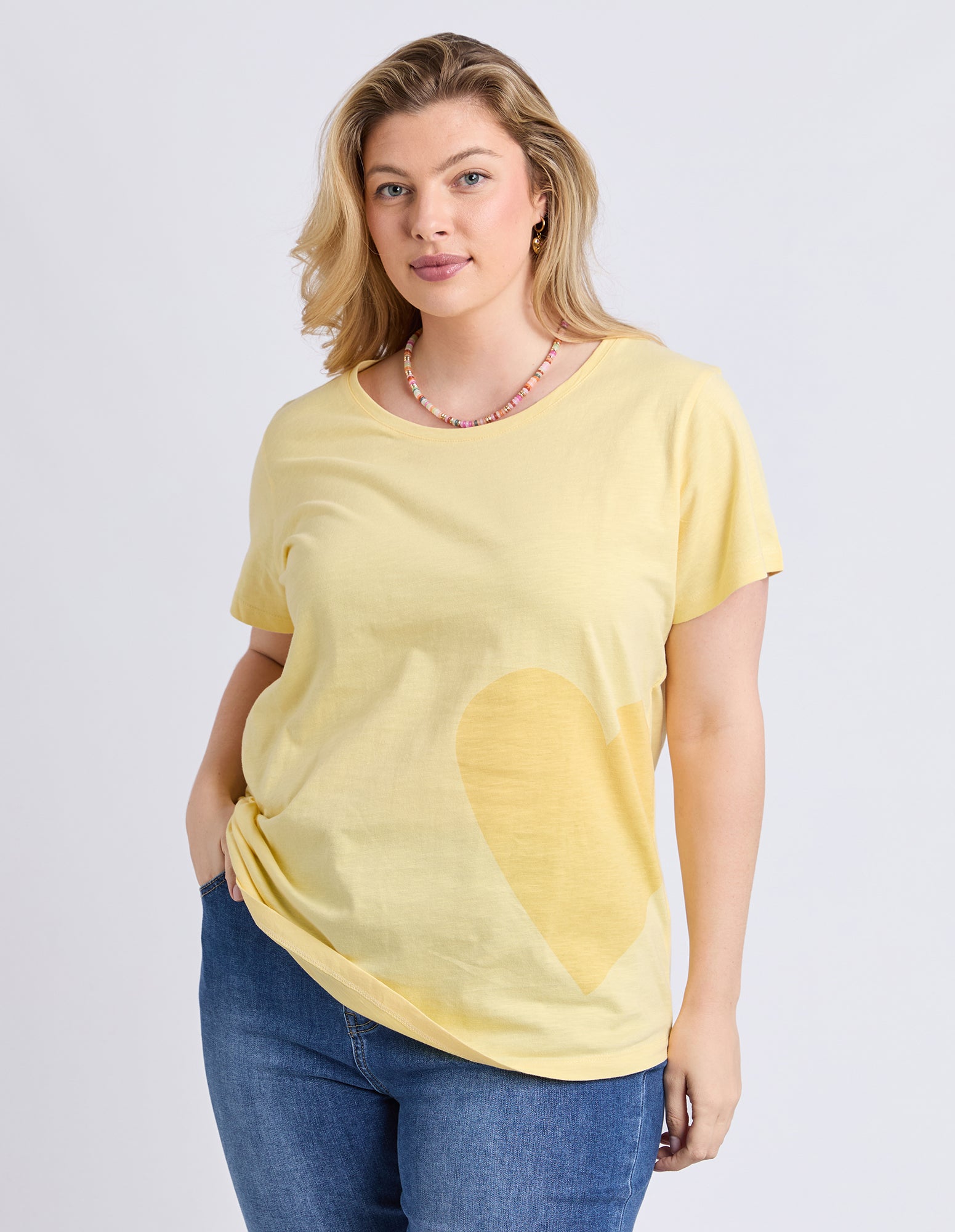 One Heart Tee Pale Banana
