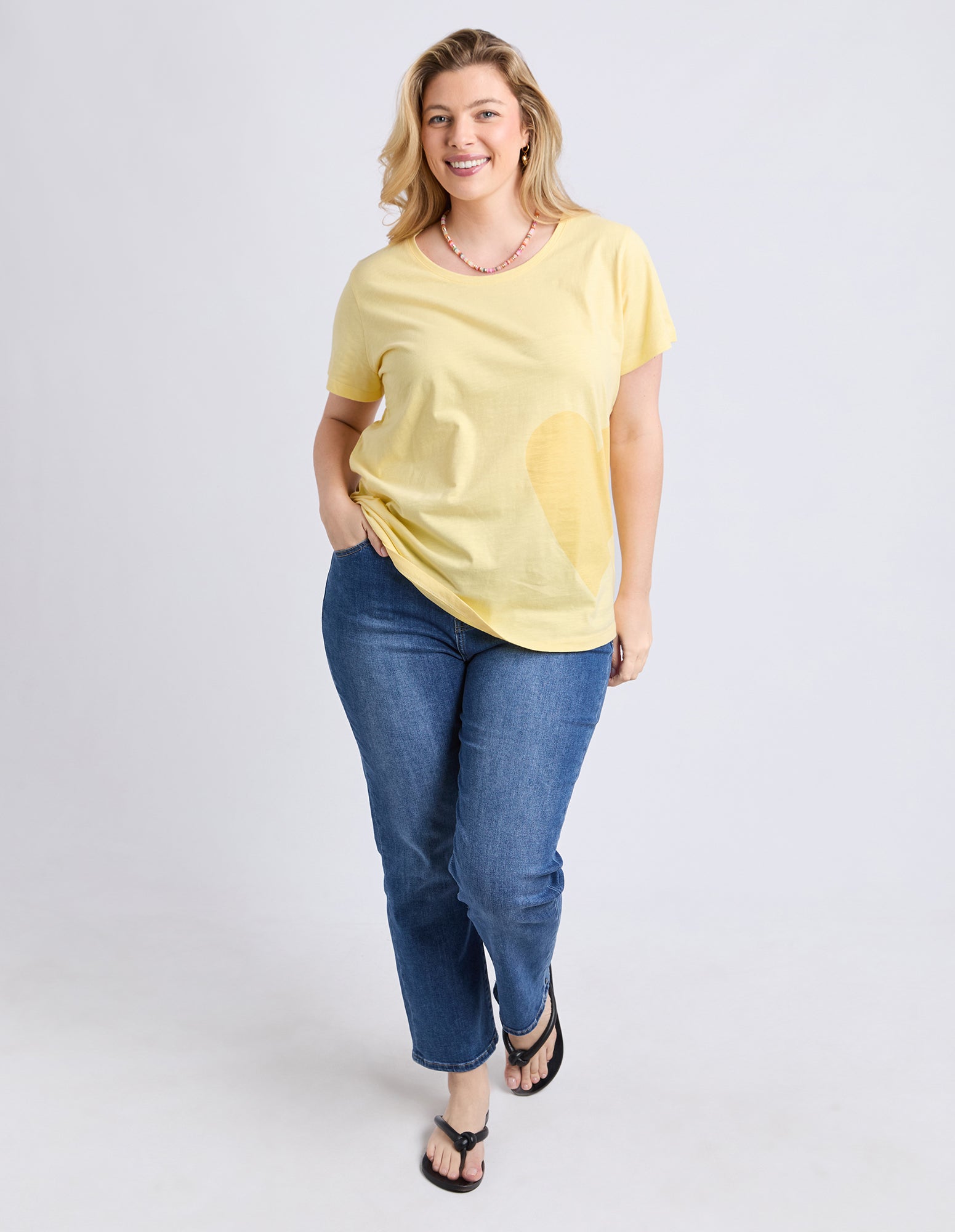 One Heart Tee Pale Banana