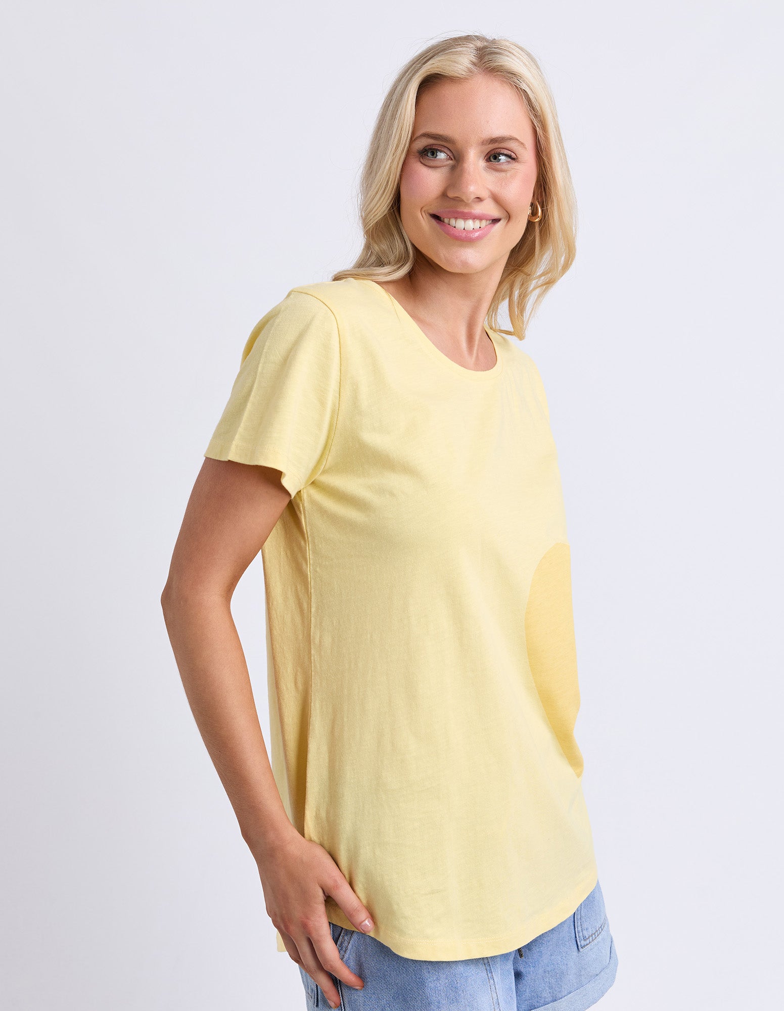 One Heart Tee Pale Banana