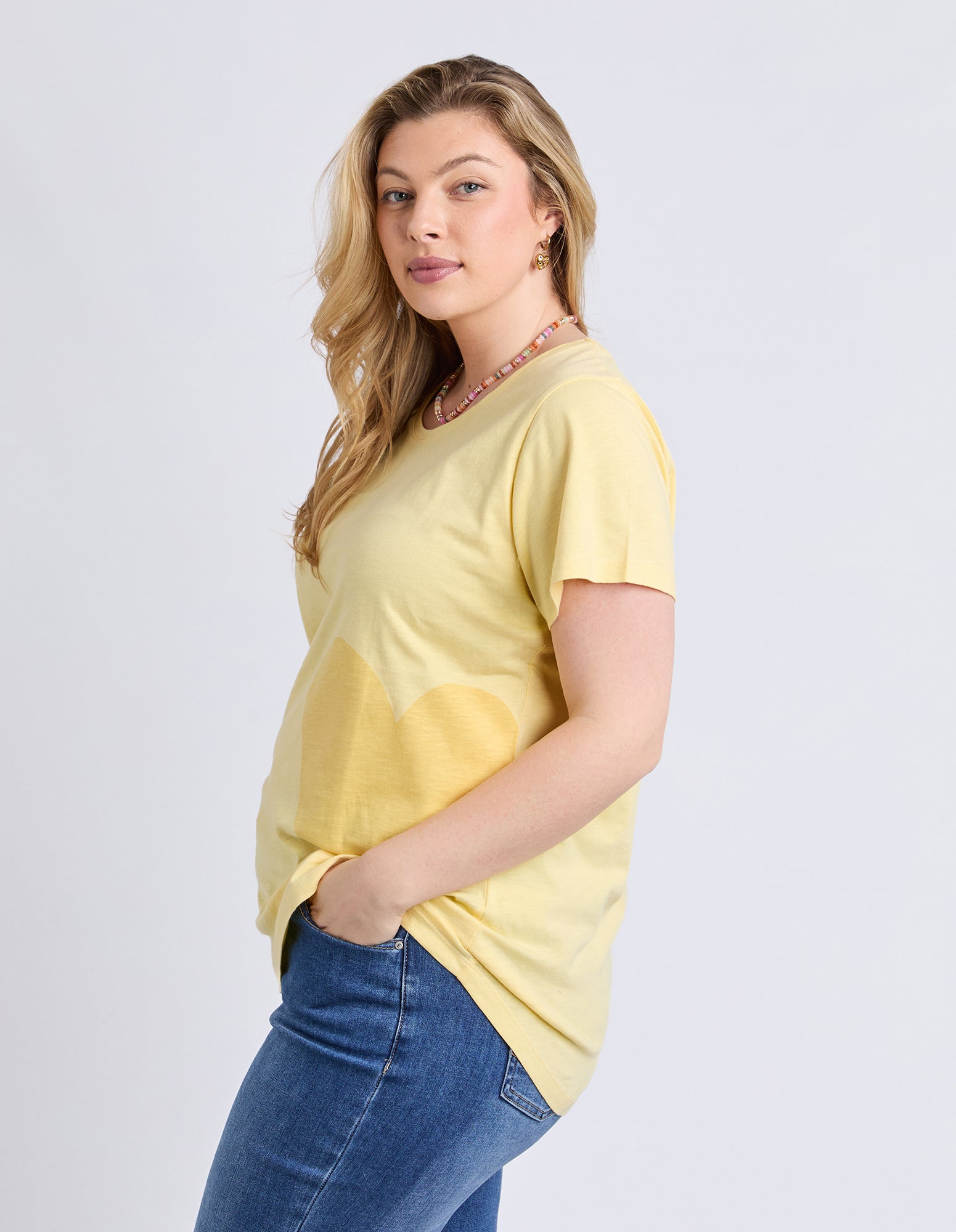 One Heart Tee Pale Banana