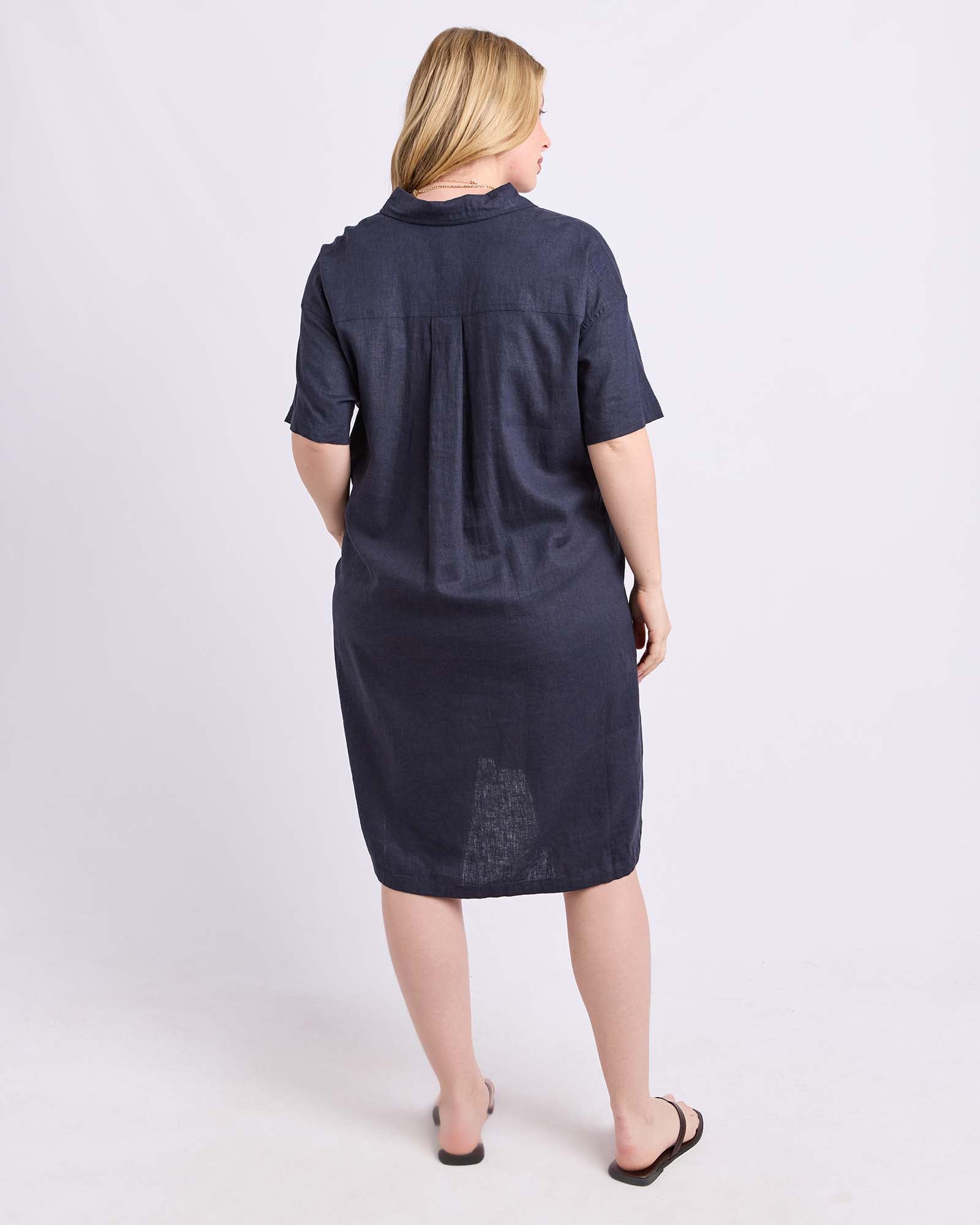 Elle Shirt Dress Classic Navy
