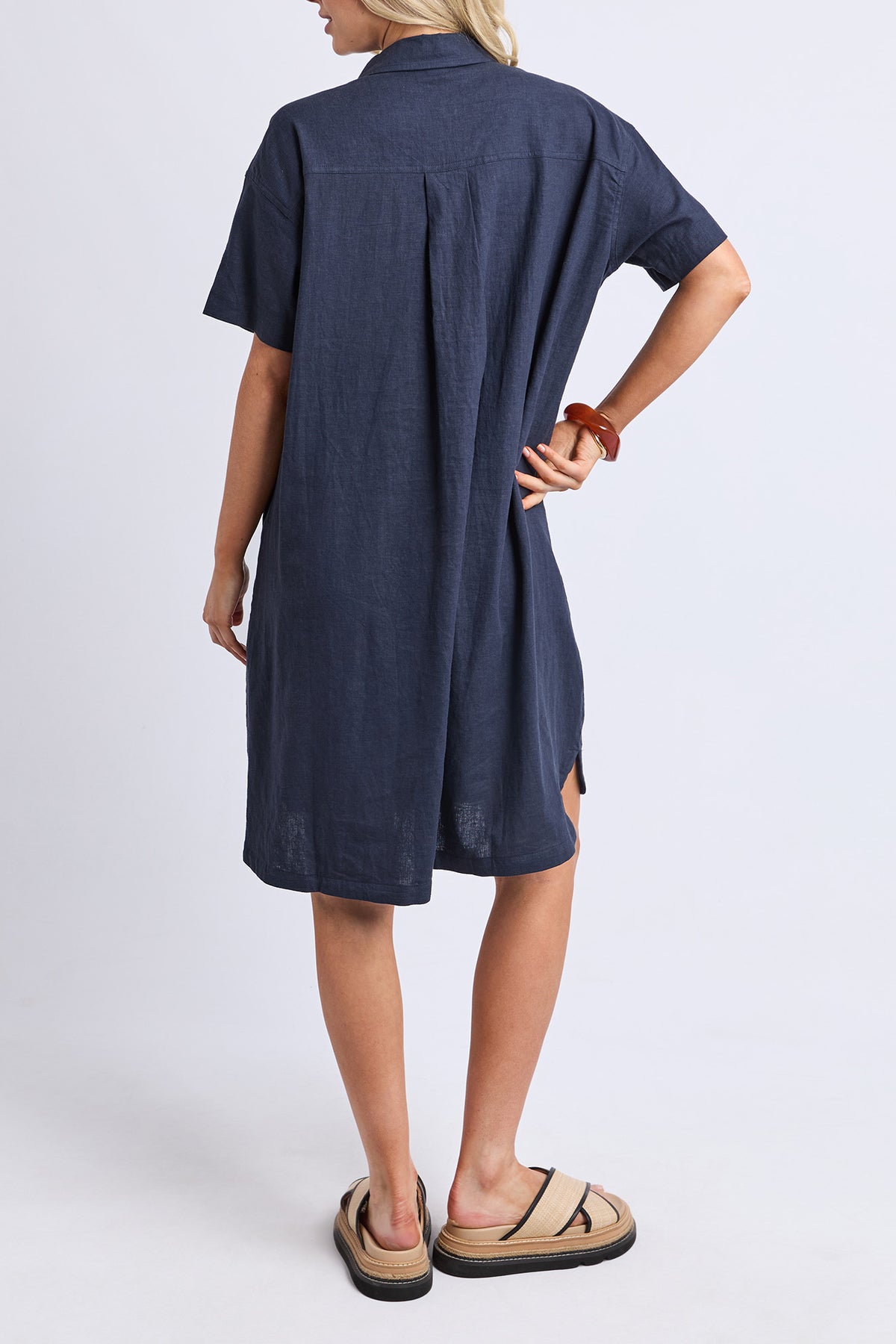 Elle Shirt Dress Classic Navy