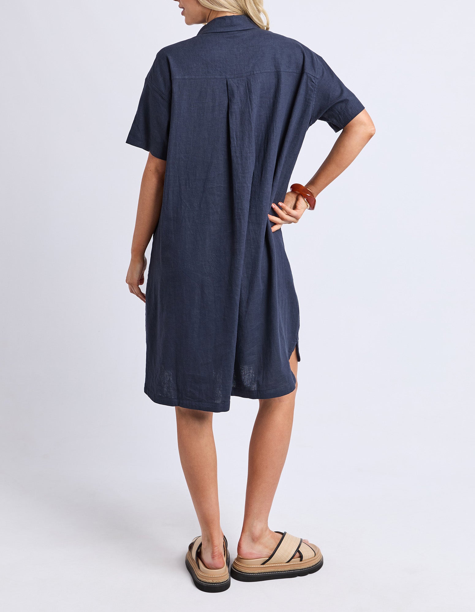 Elle Shirt Dress Classic Navy