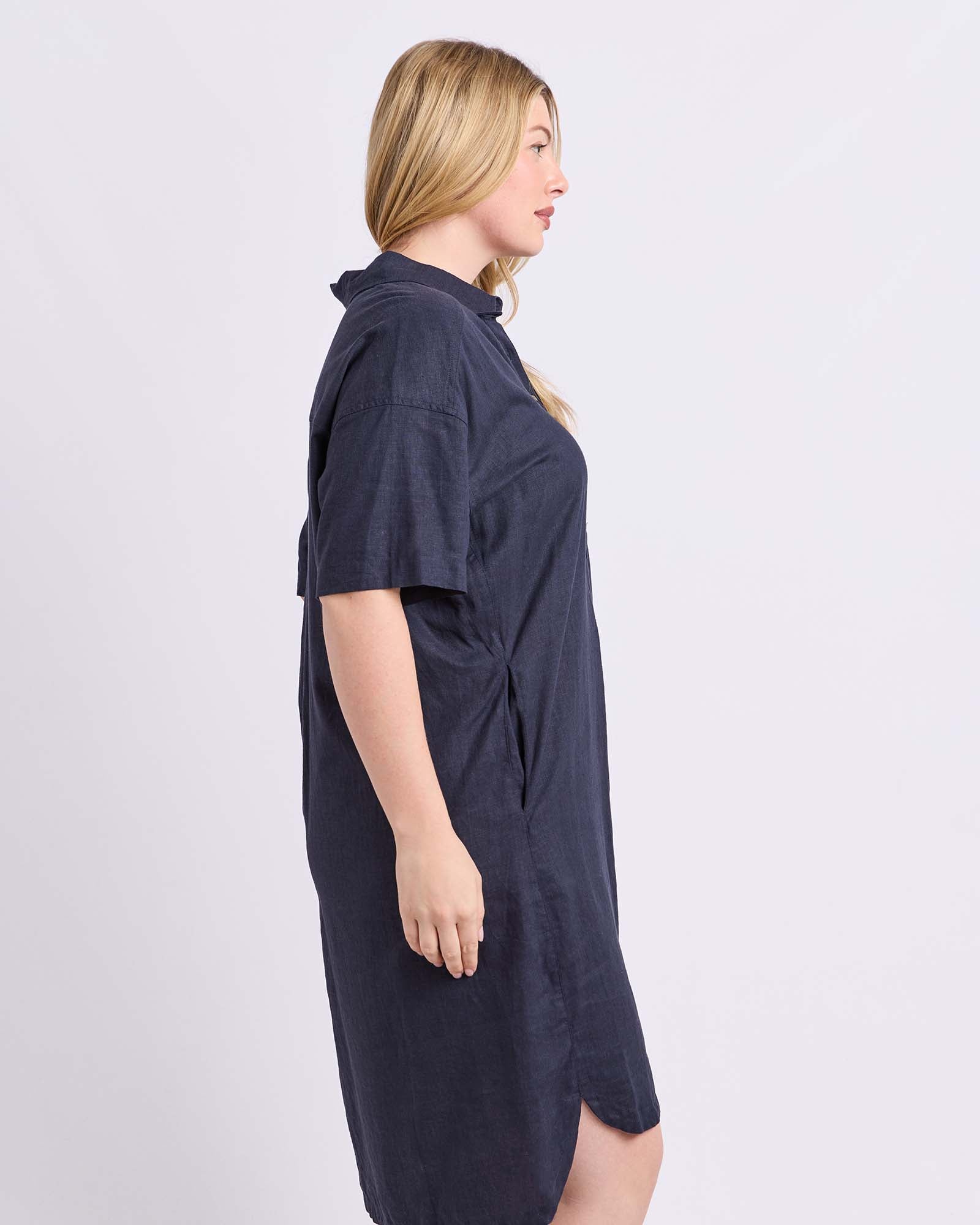 Elle Shirt Dress Classic Navy