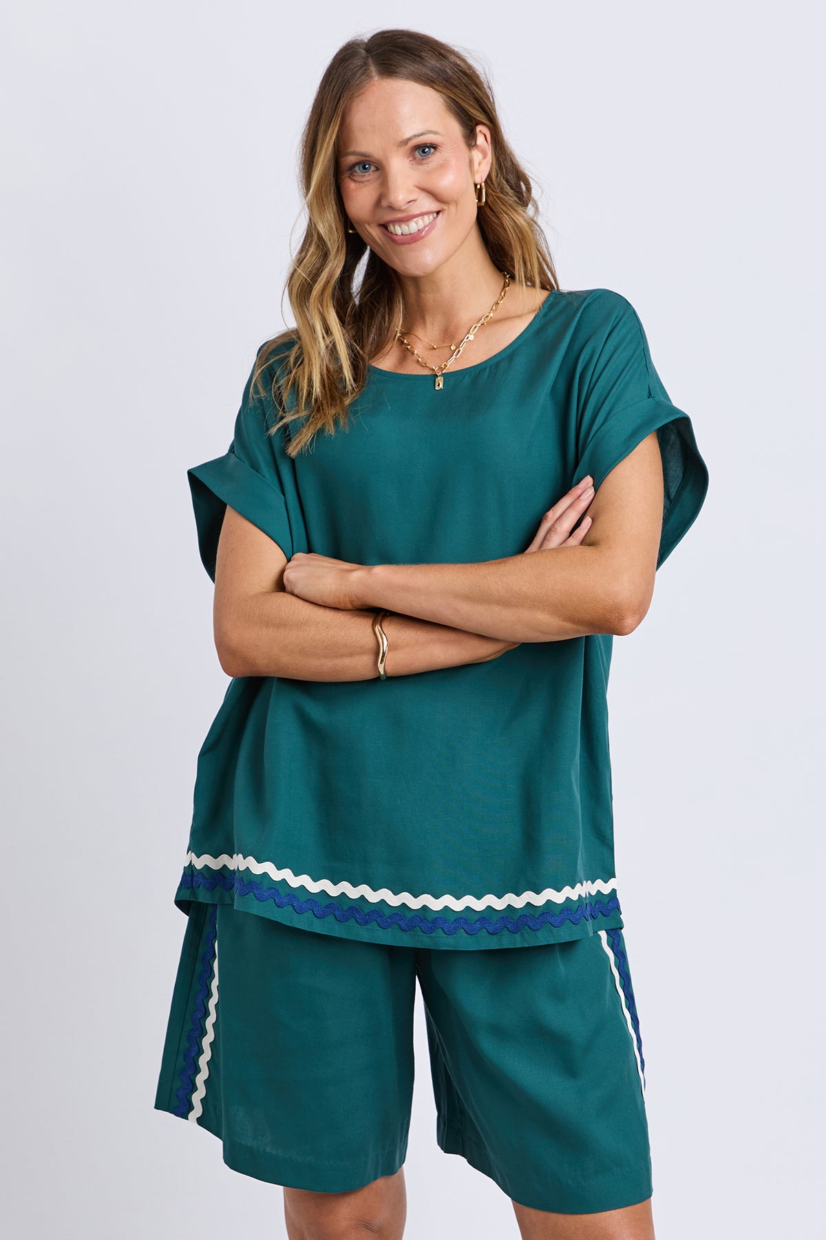 Ric Rac Top Teal