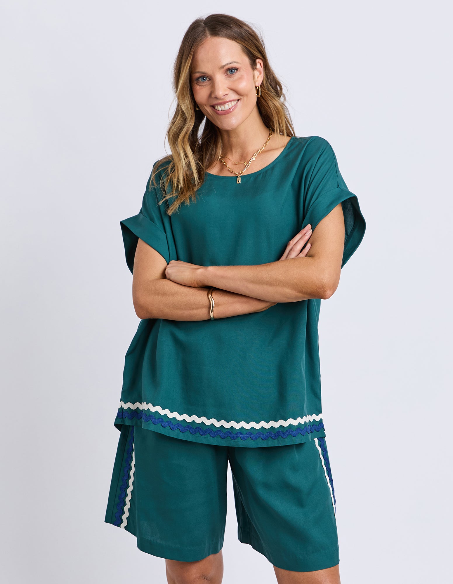 Ric Rac Top Teal