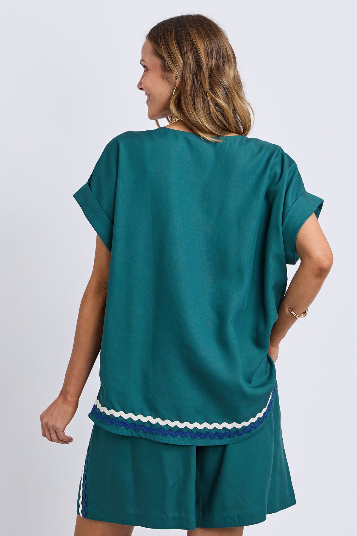 Ric Rac Top Teal