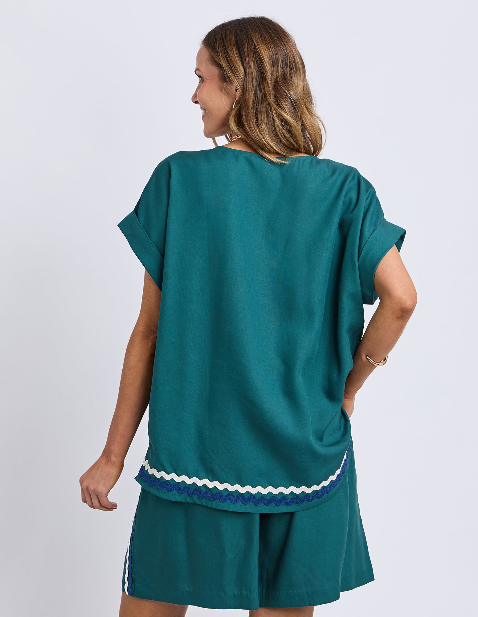 Ric Rac Top Teal