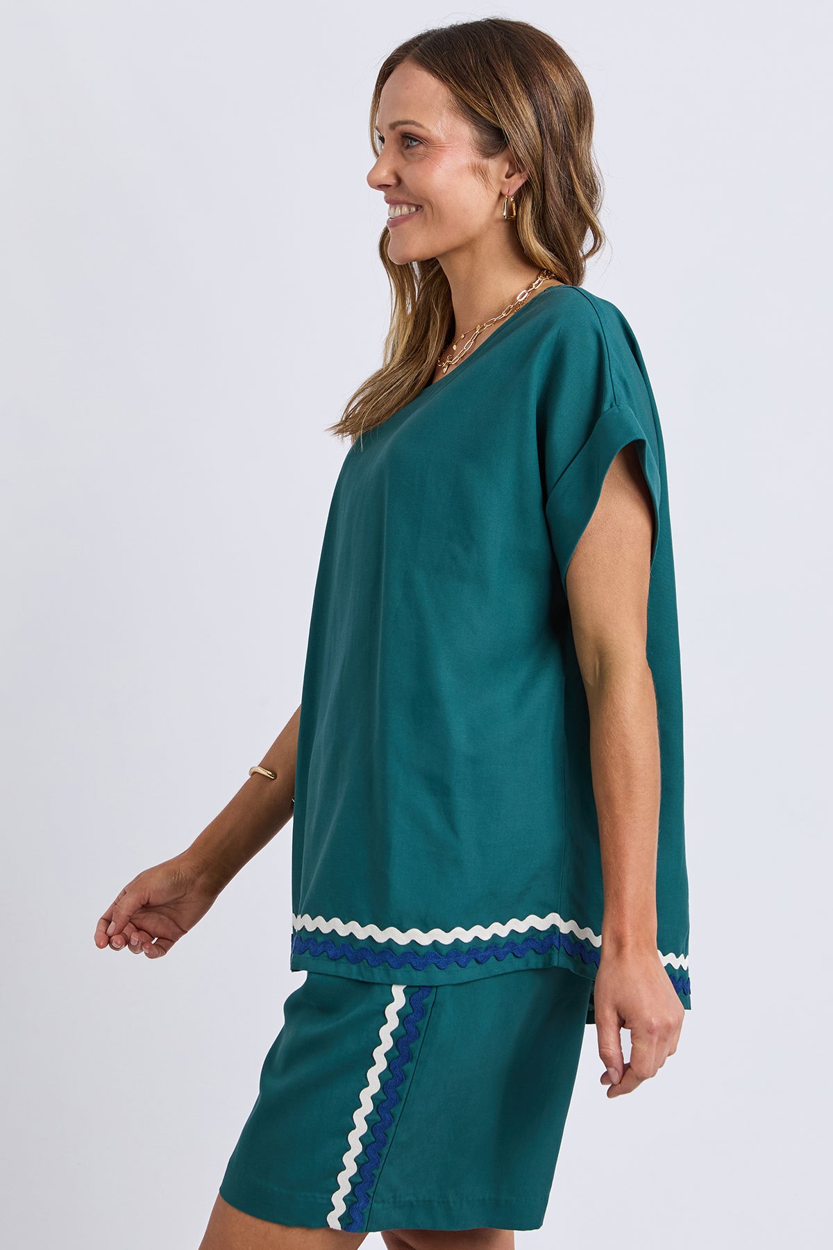 Ric Rac Top Teal