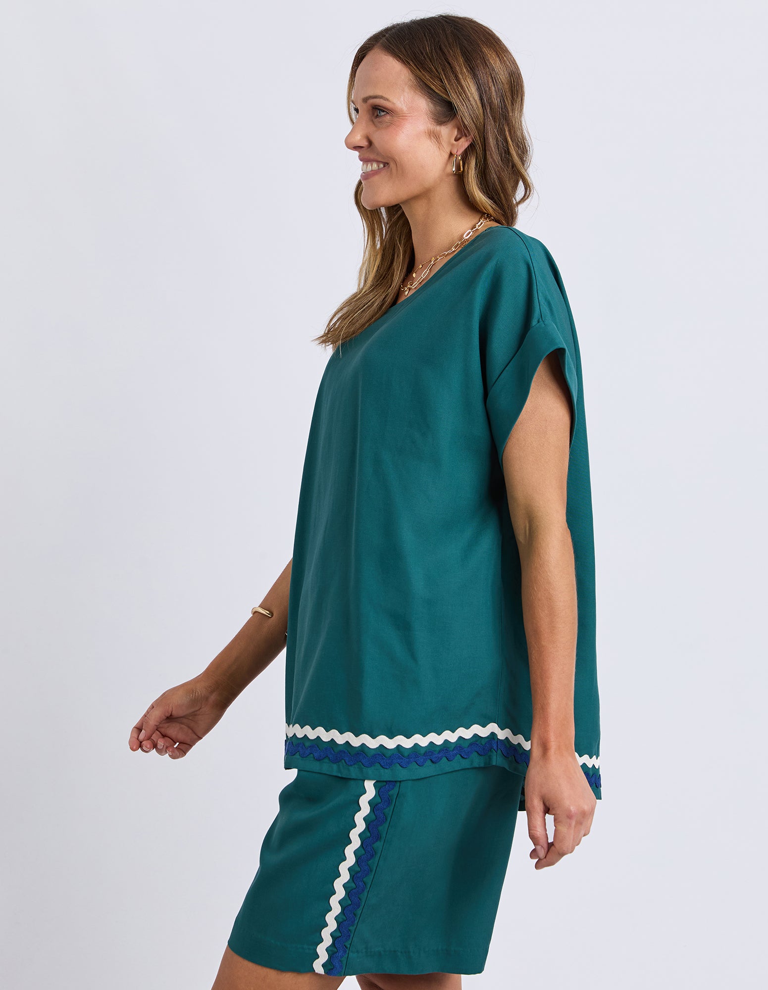 Ric Rac Top Teal