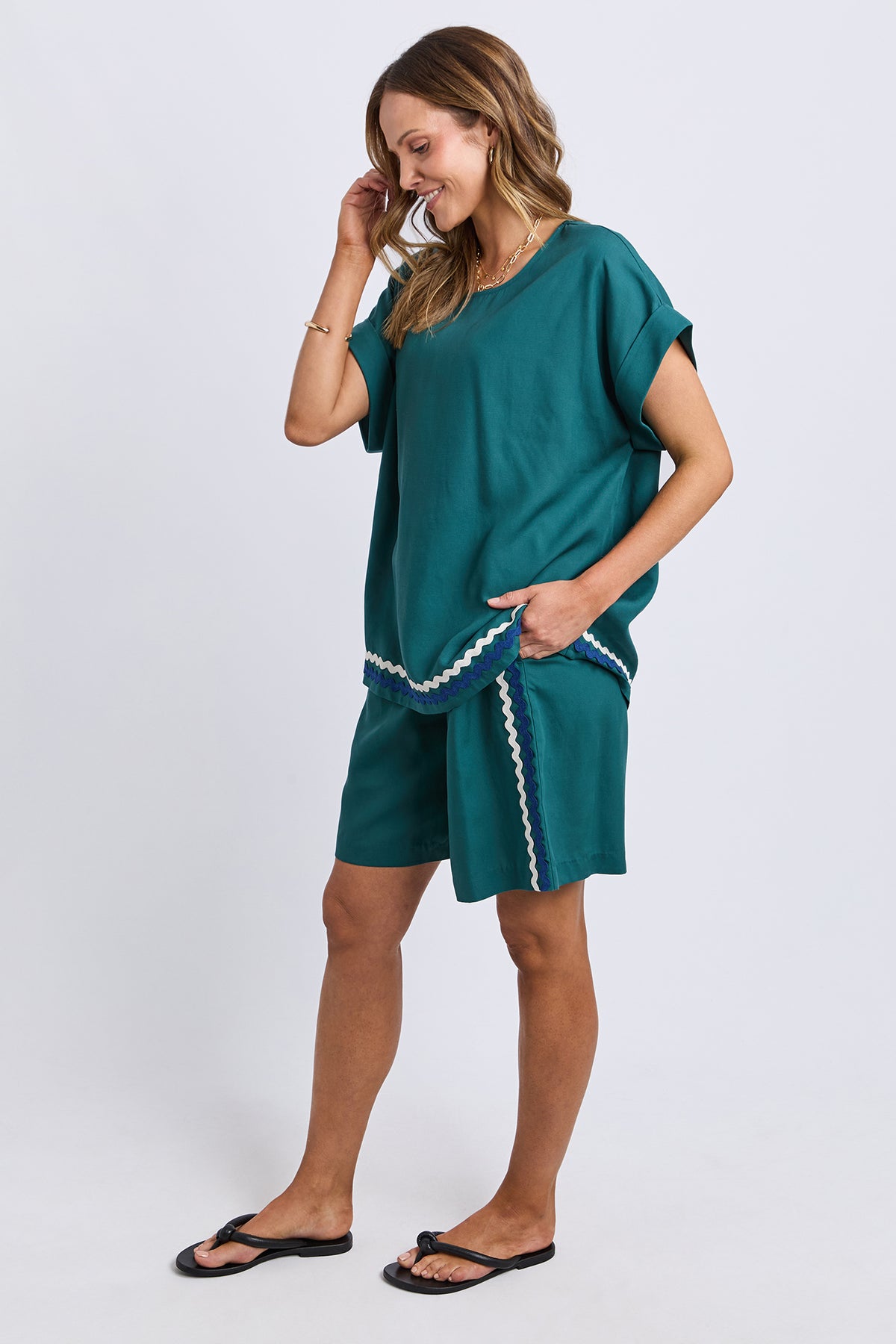 Ric Rac Top Teal