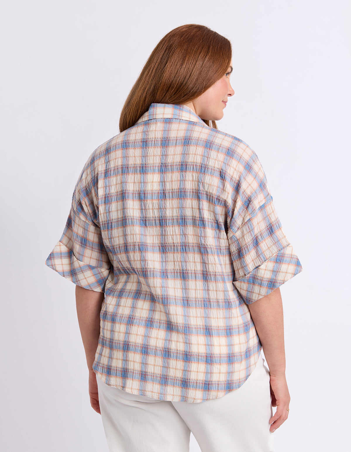 Holiday Check Shirt Blue And Cream Check