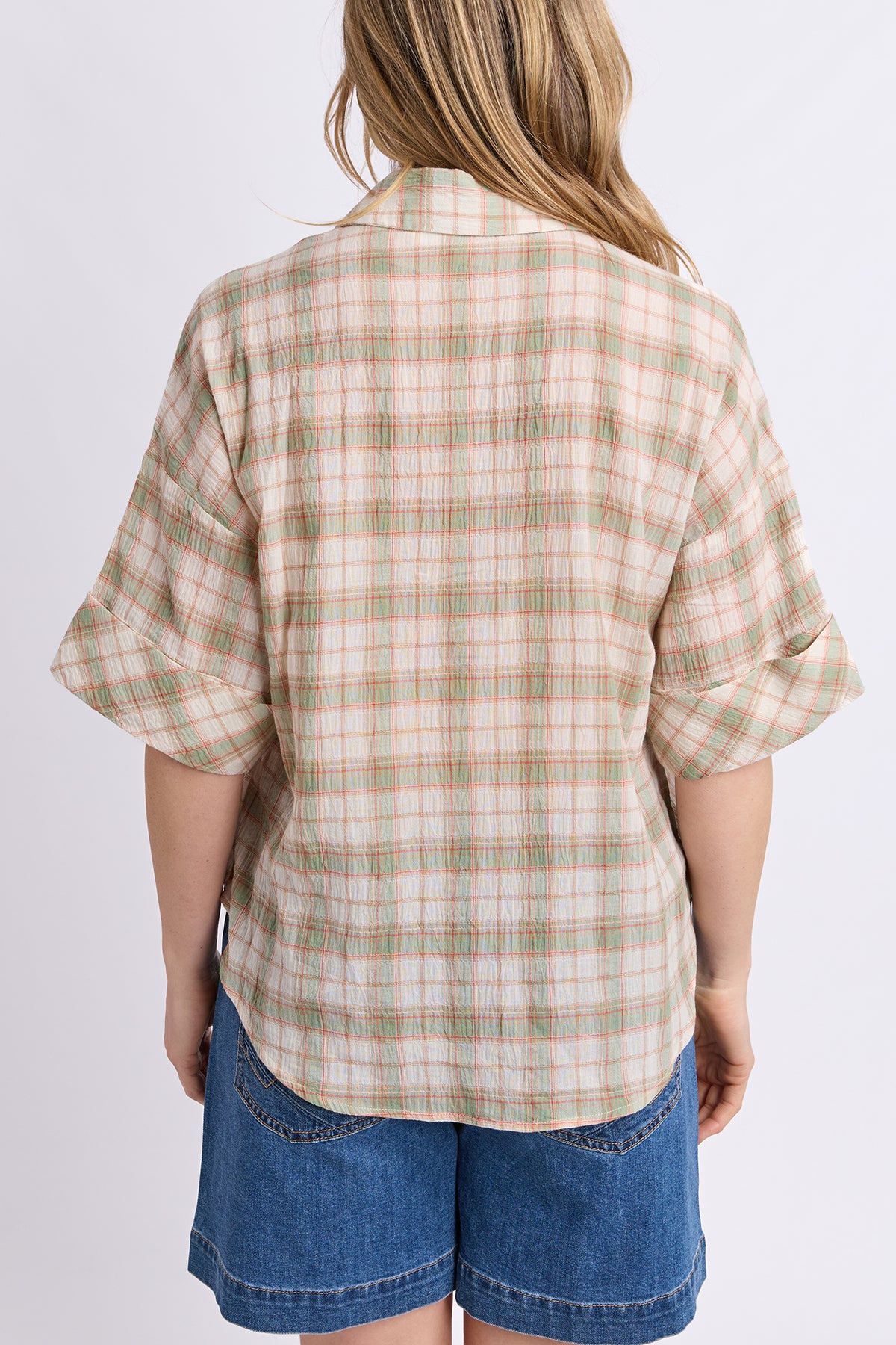 Holiday Check Shirt Green & Cream Check