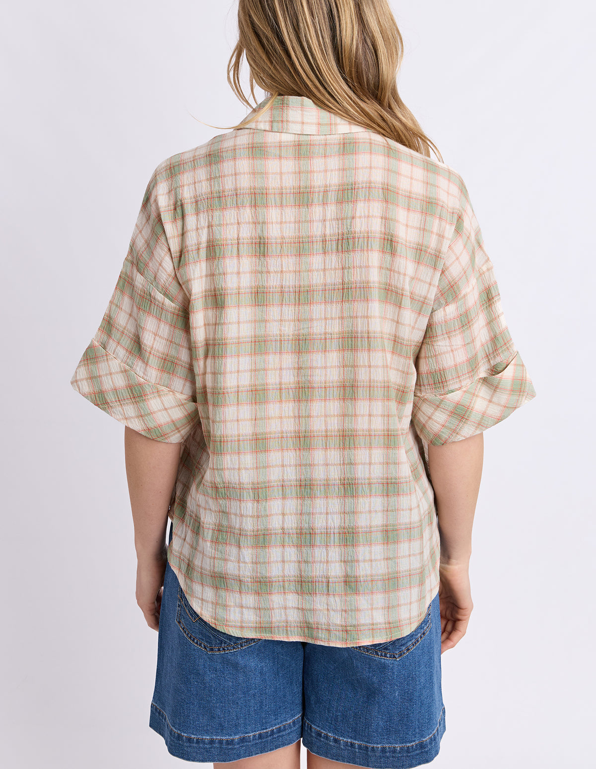 Holiday Check Shirt Green & Cream Check