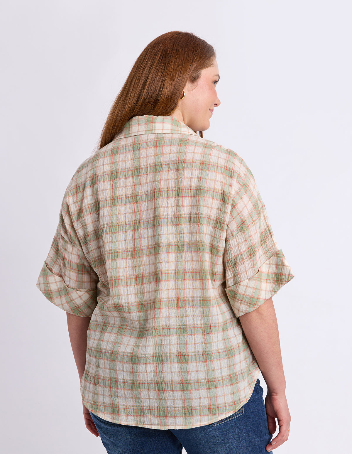 Holiday Check Shirt Green & Cream Check