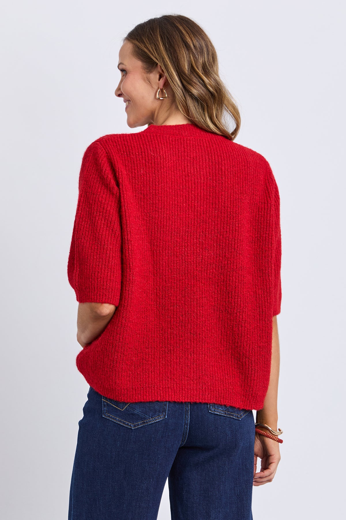 Sunday Short Sleeve Cardigan Plum