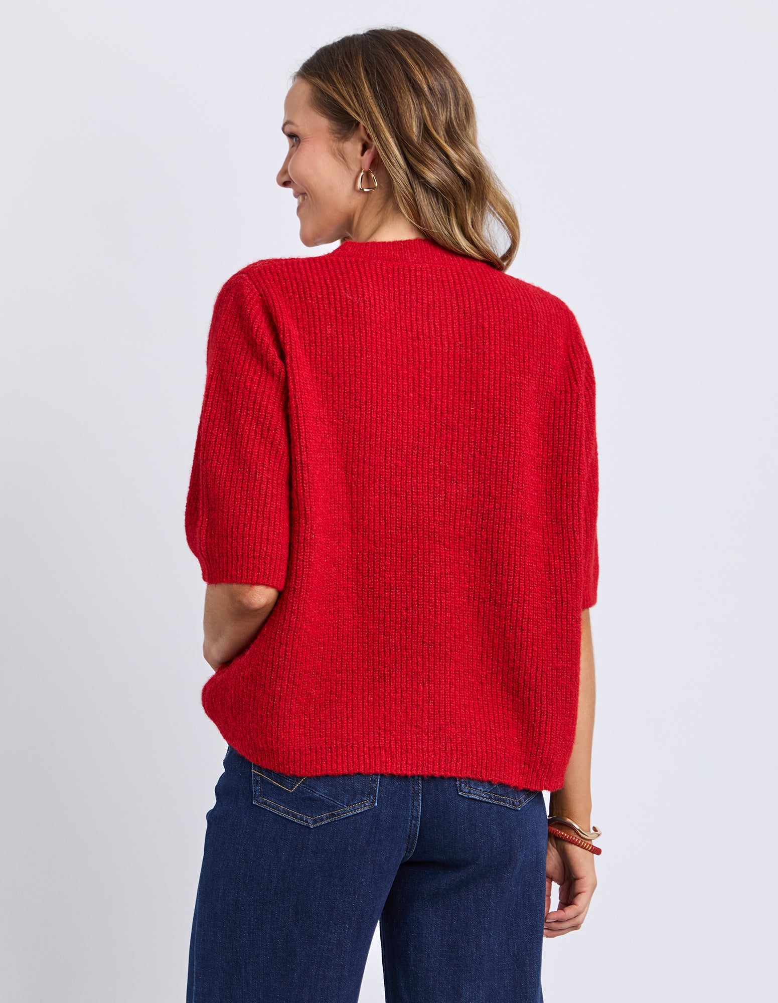 Sunday Short Sleeve Cardigan Plum
