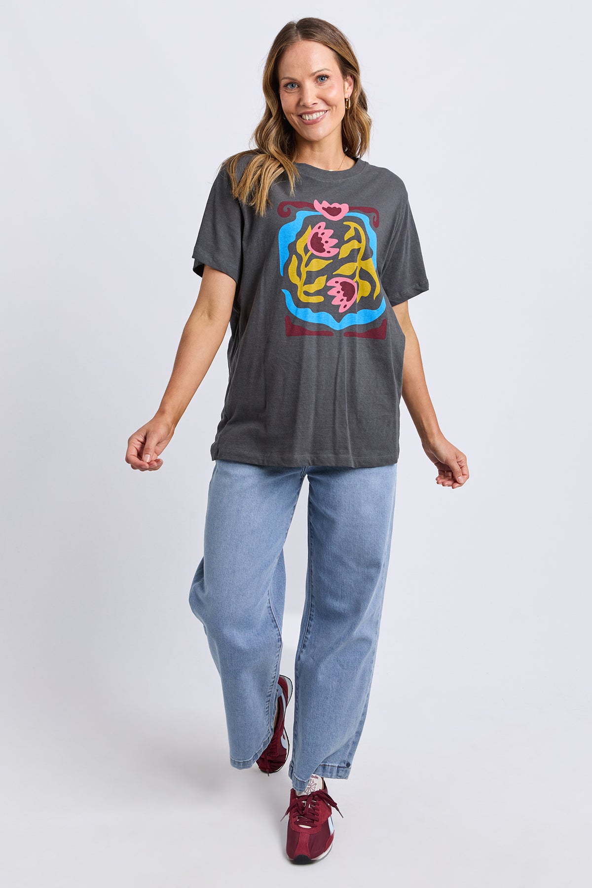 Flowerette Tee Charcoal