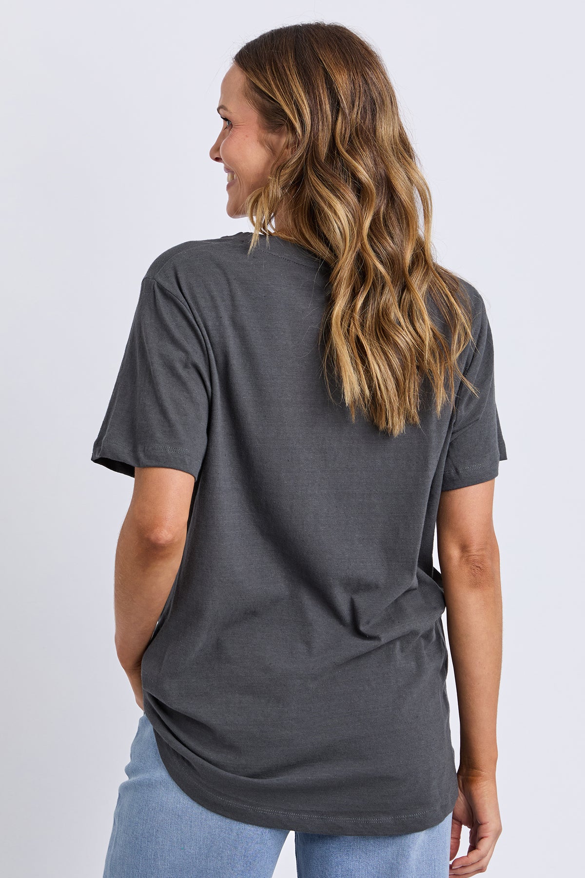 Flowerette Tee Charcoal