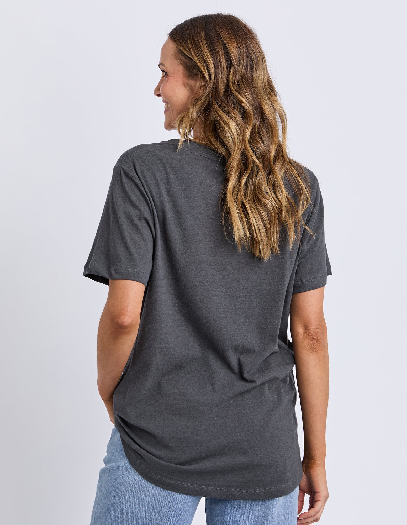 Flowerette Tee Charcoal